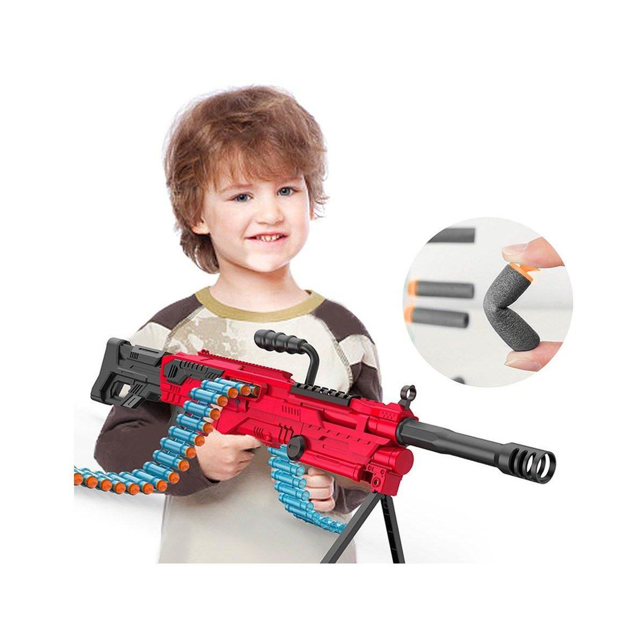 Voir la diapositive 3 : 1001JOUETS Pistolet à fléchettes en mousse - Rafale - Barillet rotatif 30 emplacements