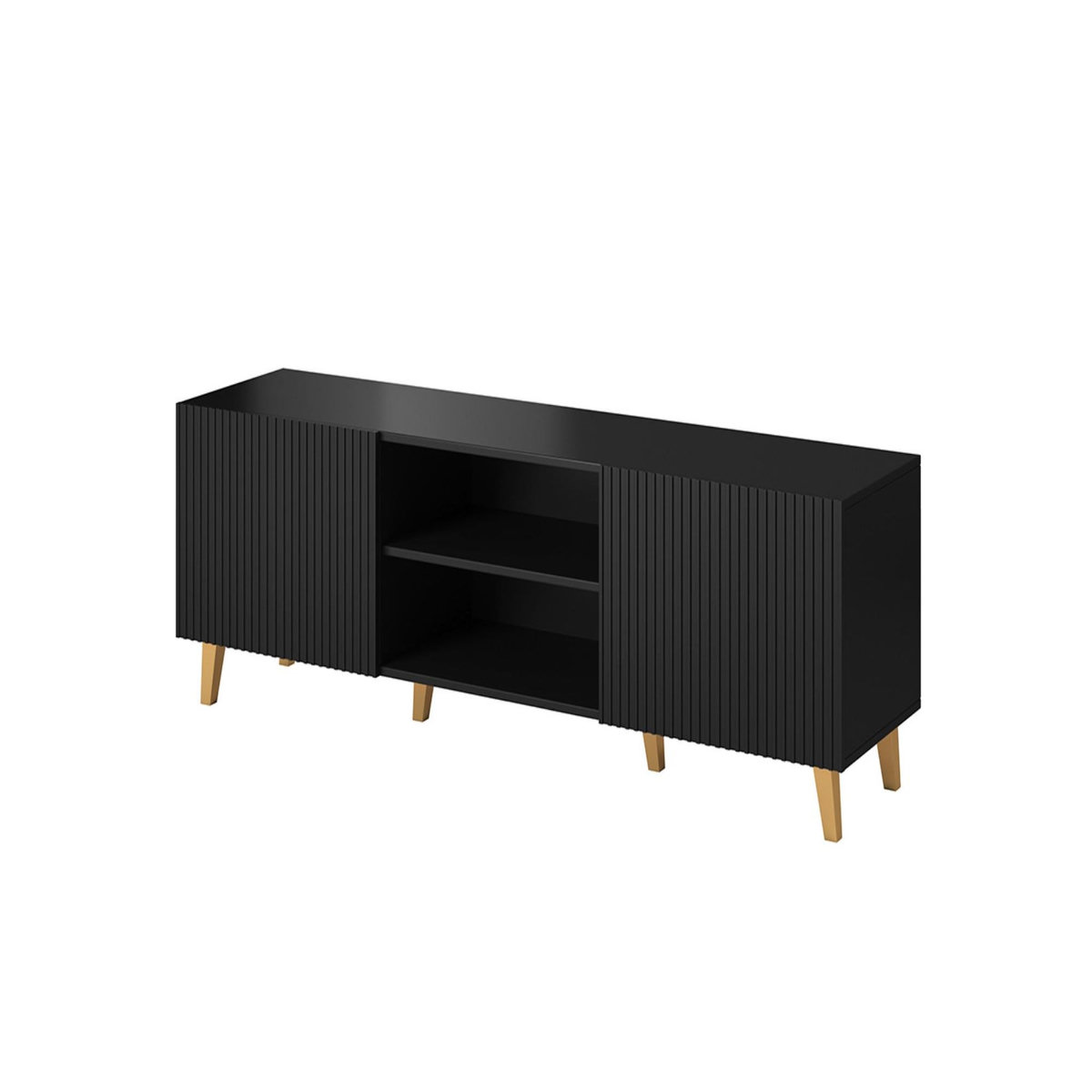 BEST MOBILIER Sanna - meuble tv - 2 portes et 2 niches - 150 cm