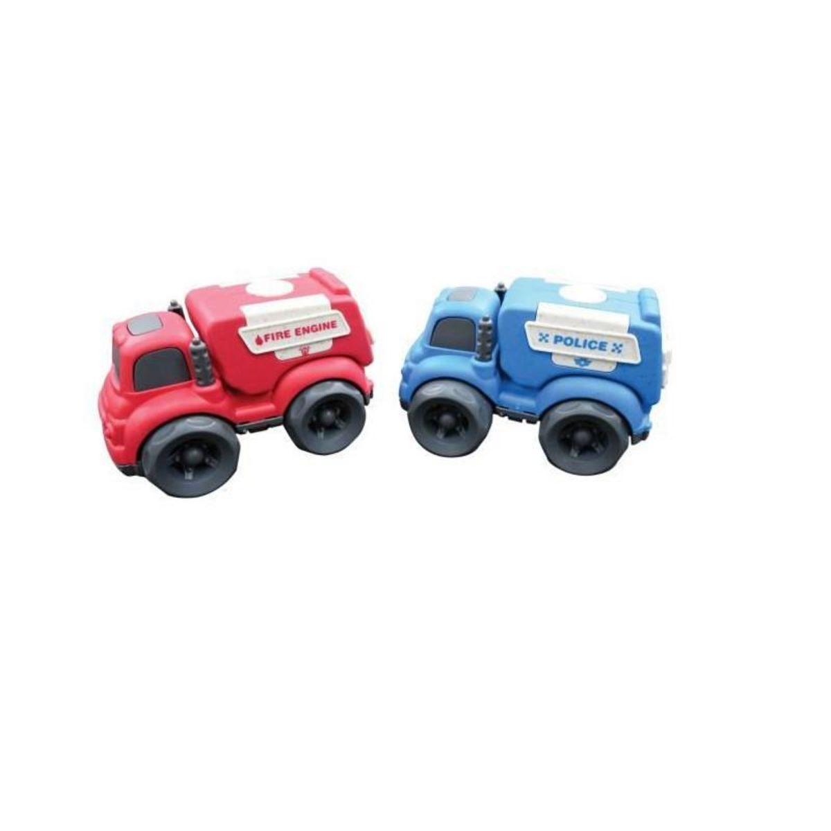 Lexibook Mini police+camion pompier en fibres de blé, recyclable et biodégradable