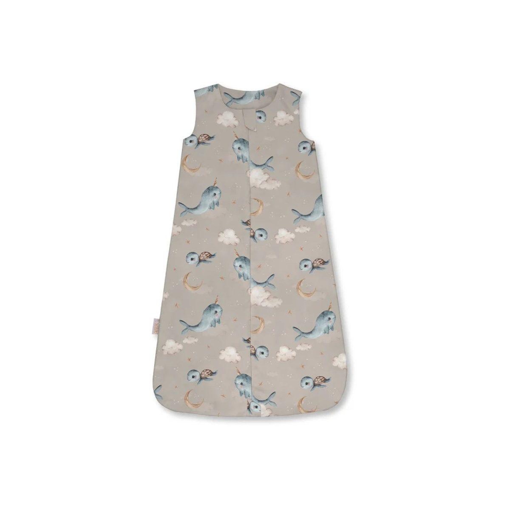 WALDIN Gigoteuse en bambou 50 × 90 cm 0,5 TOG - taille M - motif baleine, beige foncé