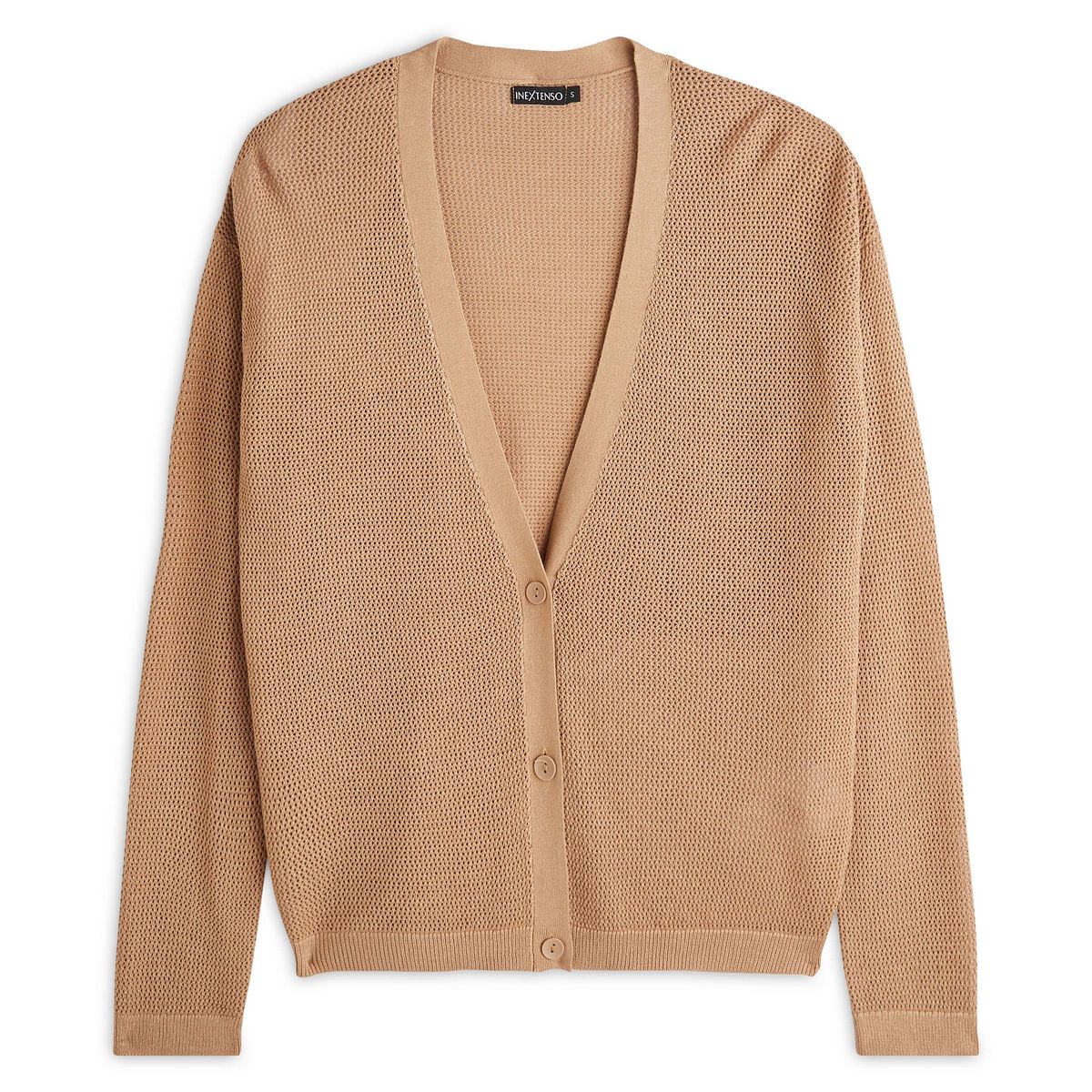 IN EXTENSO Gilet beige en maille col v femme