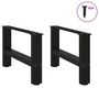 Voir la diapositive 3 : VIDAXL Pieds de table basse noir 2 pcs 50x(30-31) cm acier