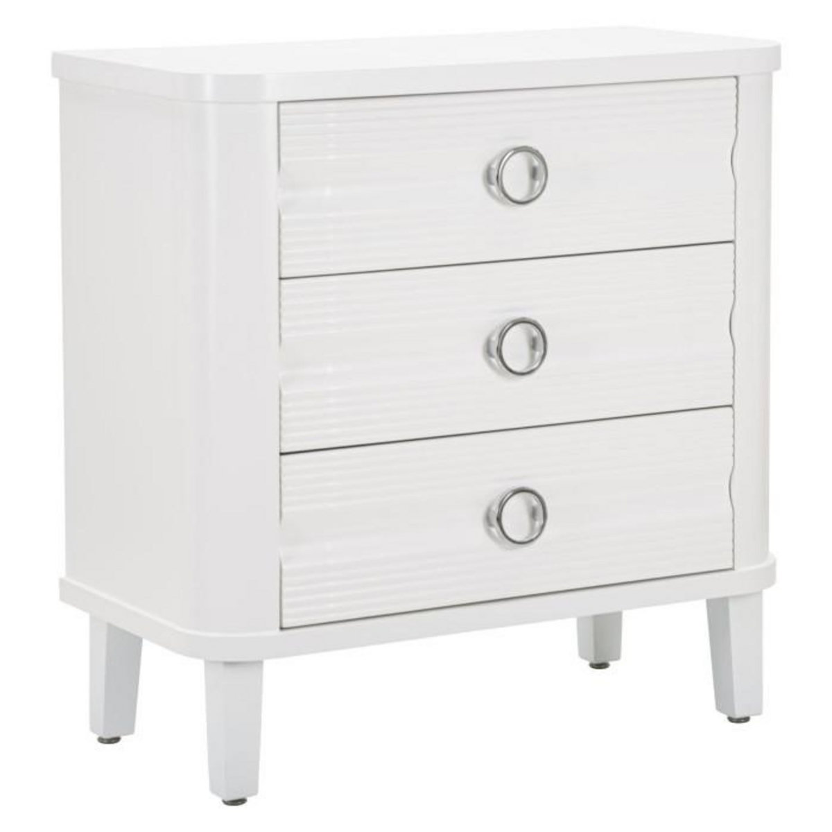 Paris Prix Commode 3 Tiroirs en Bois  Shine  84cm Blanc