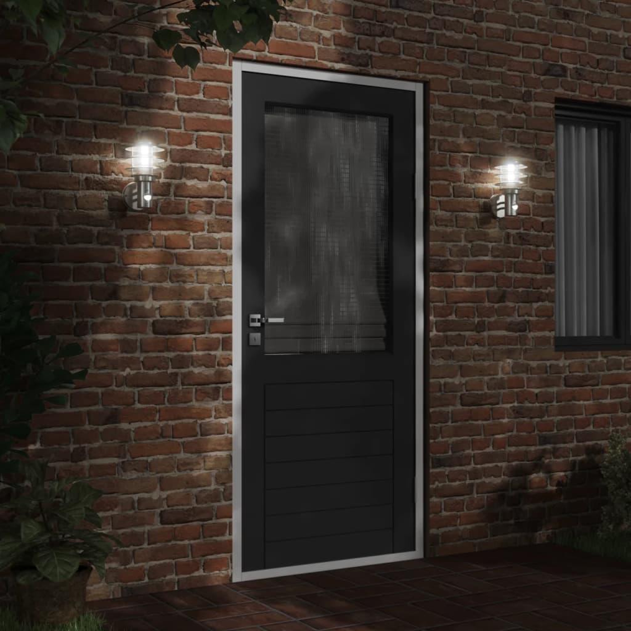 Voir la diapositive 3 : VIDAXL Appliques murales d'exterieur et capteurs 2pcs acier inoxydable