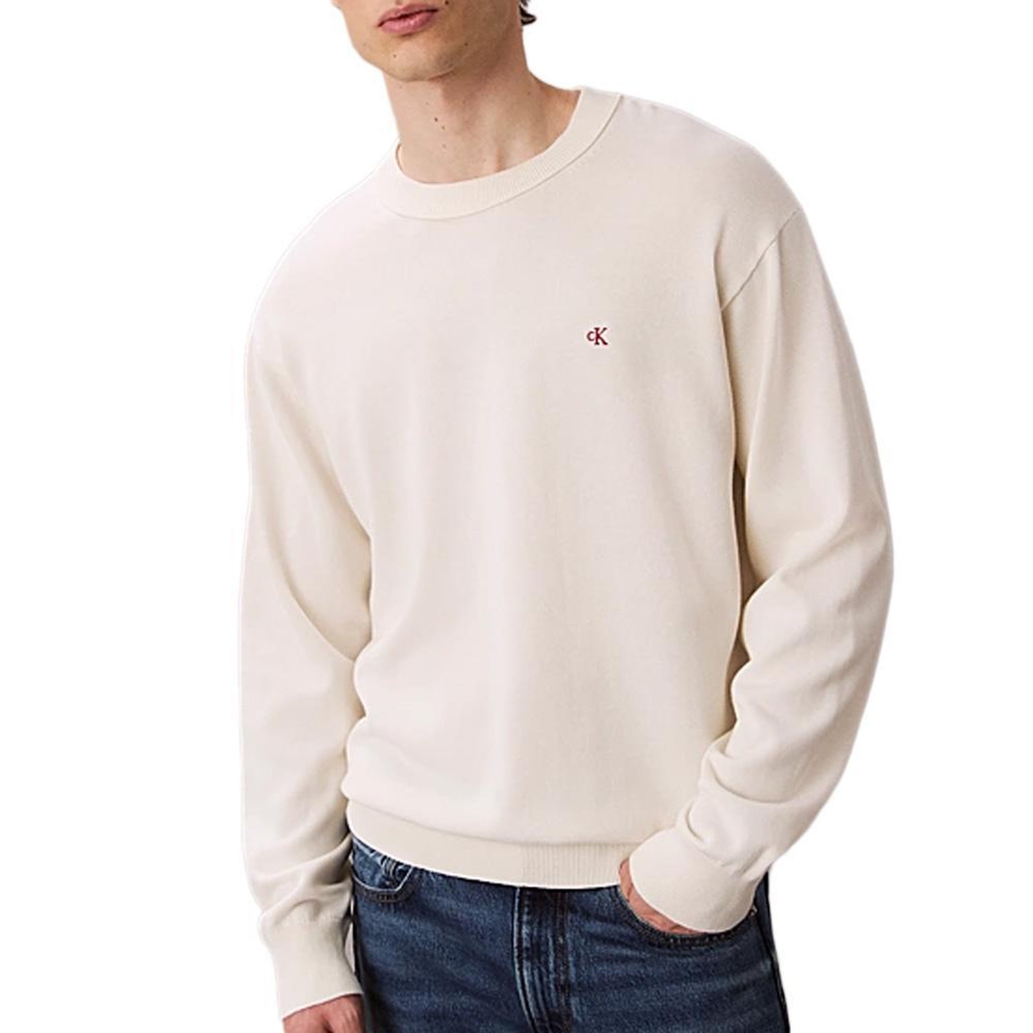Voir la diapositive 1 : CALVIN KLEIN JEANS Sweat Beige Homme Calvin Klein Jeans Eu Ls Cotton Relaxed