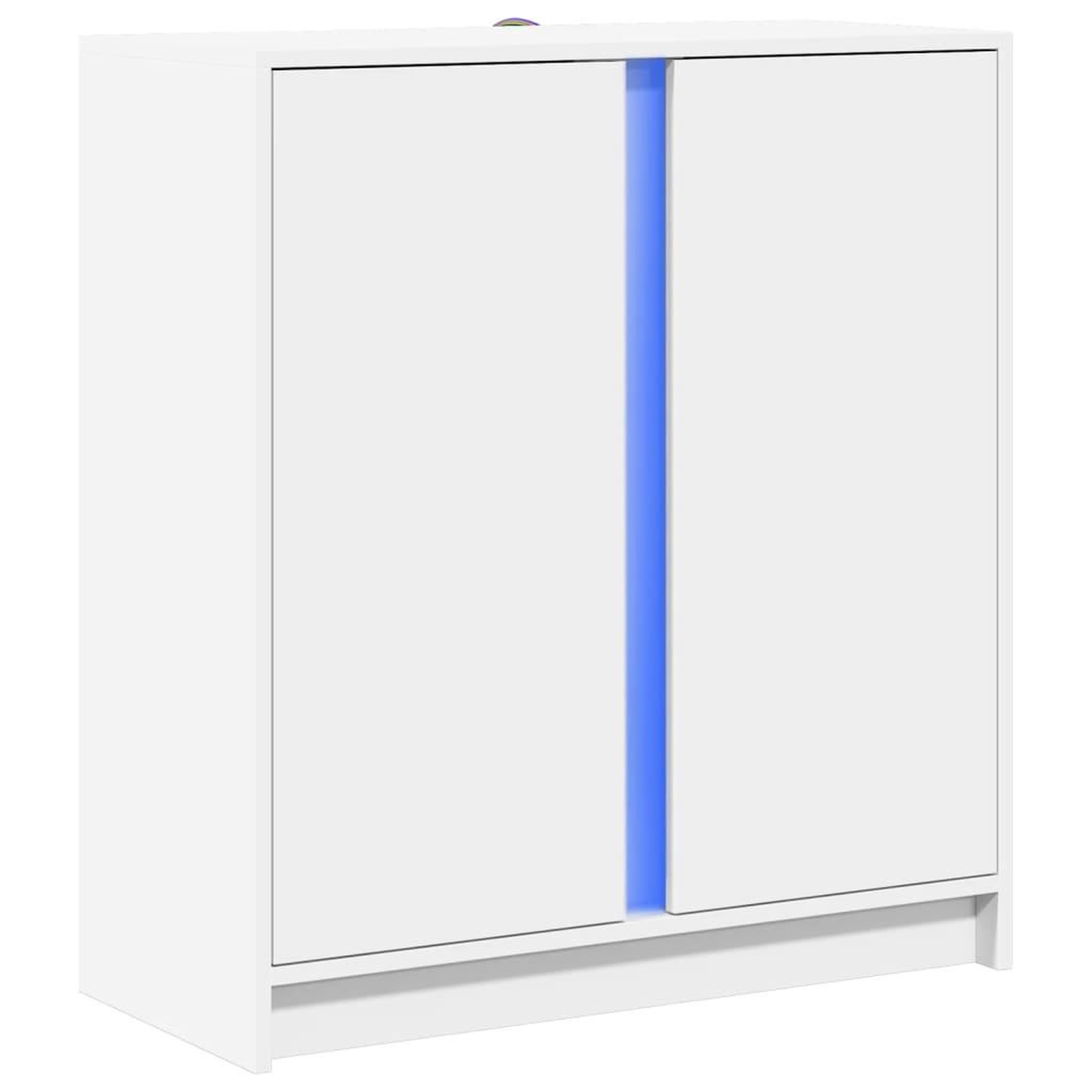 Voir la diapositive 3 : VIDAXL Buffet avec LED blanc 77x34x85 cm bois d'ingenierie