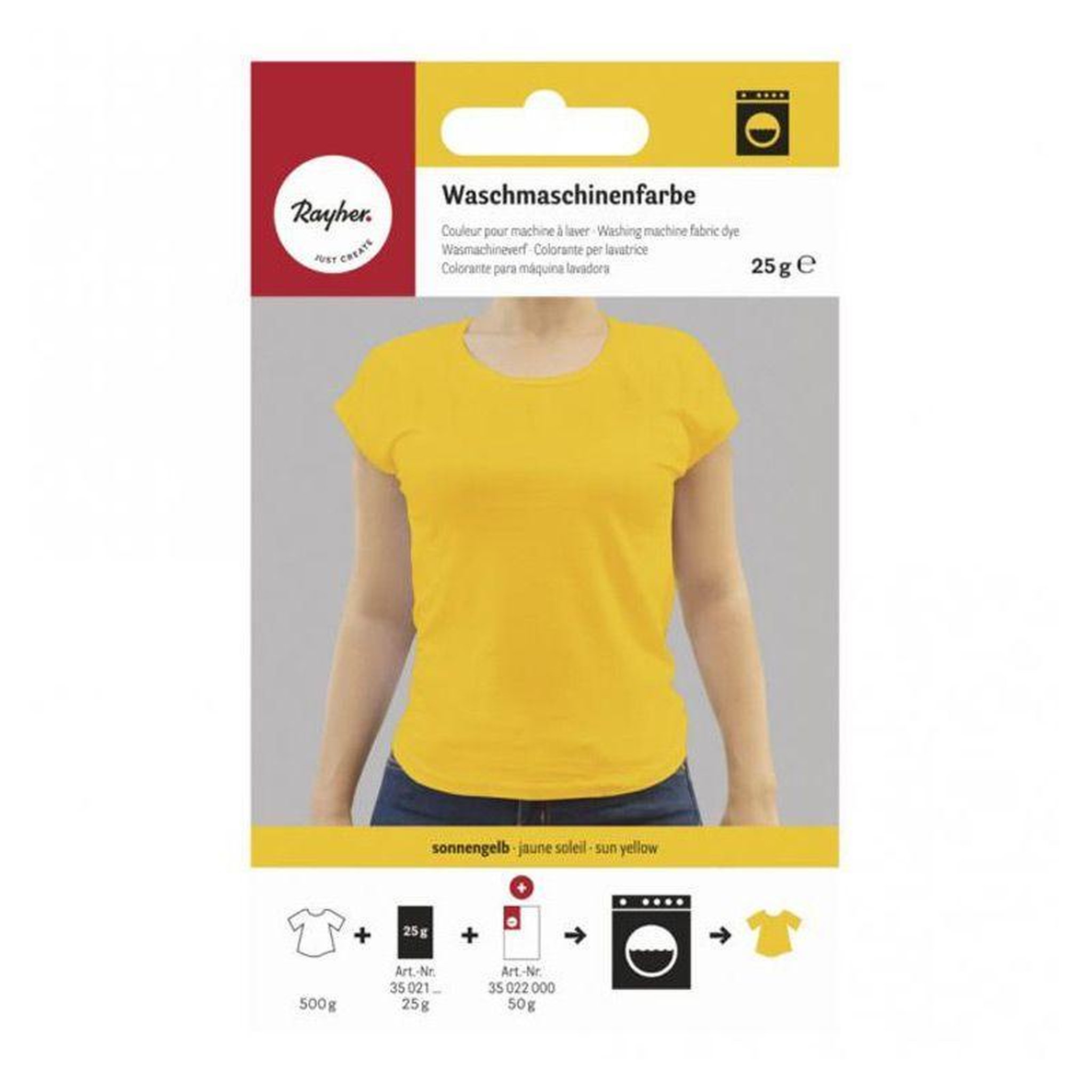 Voir la diapositive 1 : Rayher Colorant à textile pour machine à laver - Jaune soleil