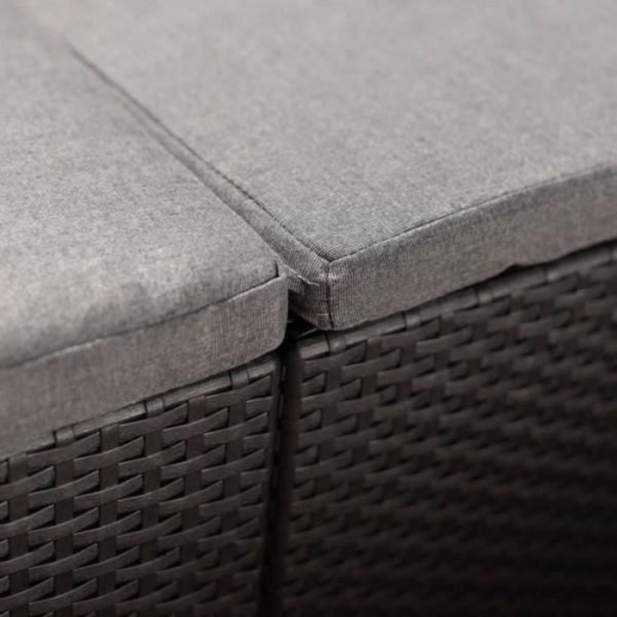 ALLIBERT by KETER Salon de jardin - en résine imitation rotin tressé - Allibert by KETER - 5 personnes - SanRemo - Gris graphite