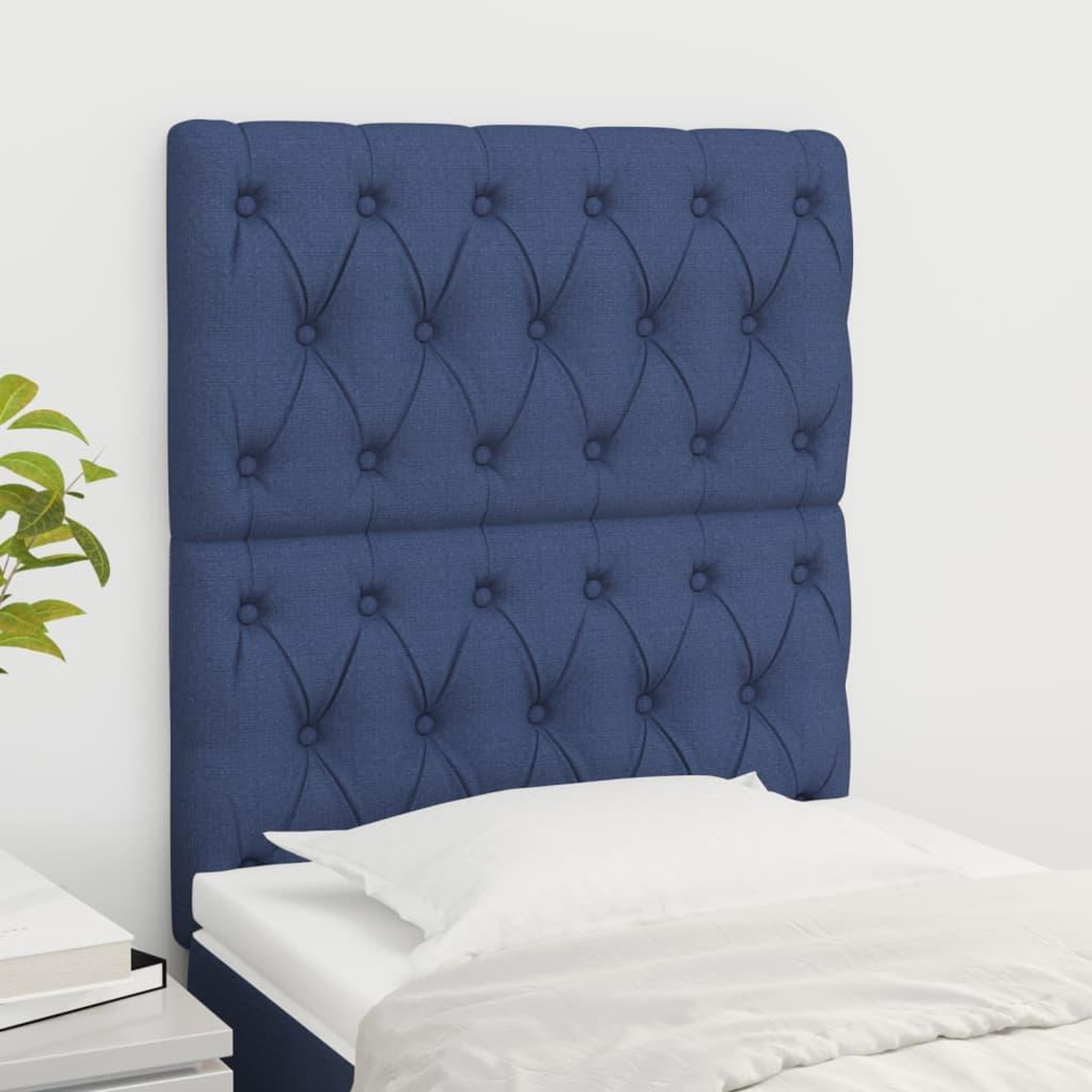 Voir la diapositive 1 : VIDAXL Tetes de lit 2 pcs Bleu 80x7x78/88 cm Tissu