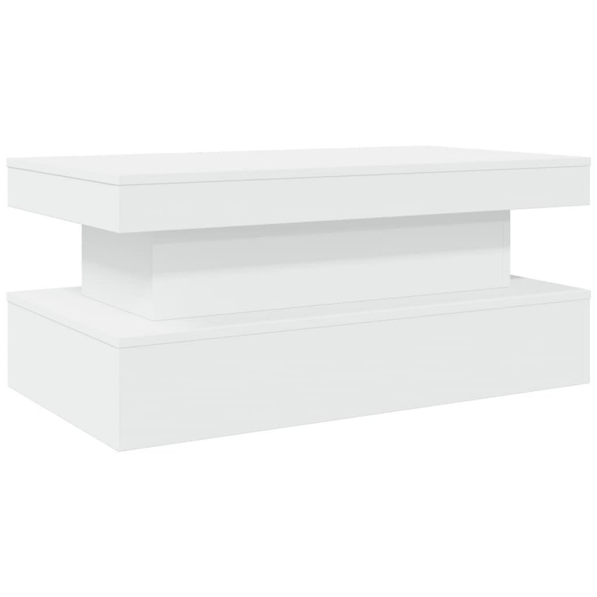 VIDAXL Table basse avec lumieres LED blanc 90x50x40 cm