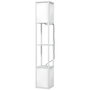 Voir la diapositive 1 : HOMCOM Lampadaire étagères design H.156 cm double éclairage abat-jour tissu blanc