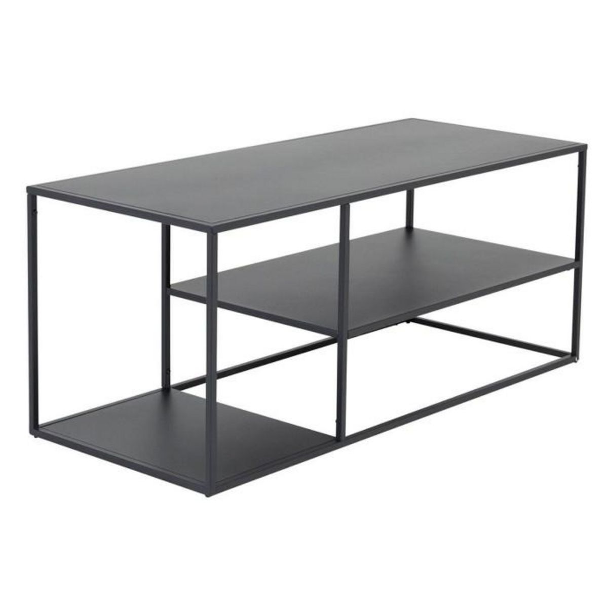 Paris Prix Table Basse Avec Étagères  Staal  120cm Noir