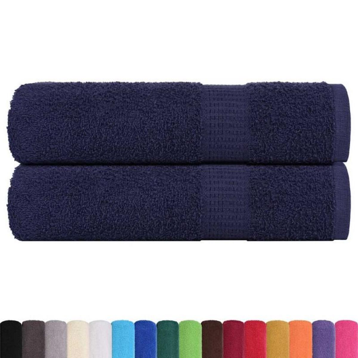 VIDAXL Serviettes de bain 2 pcs bleu marine 100x150 cm 100% coton