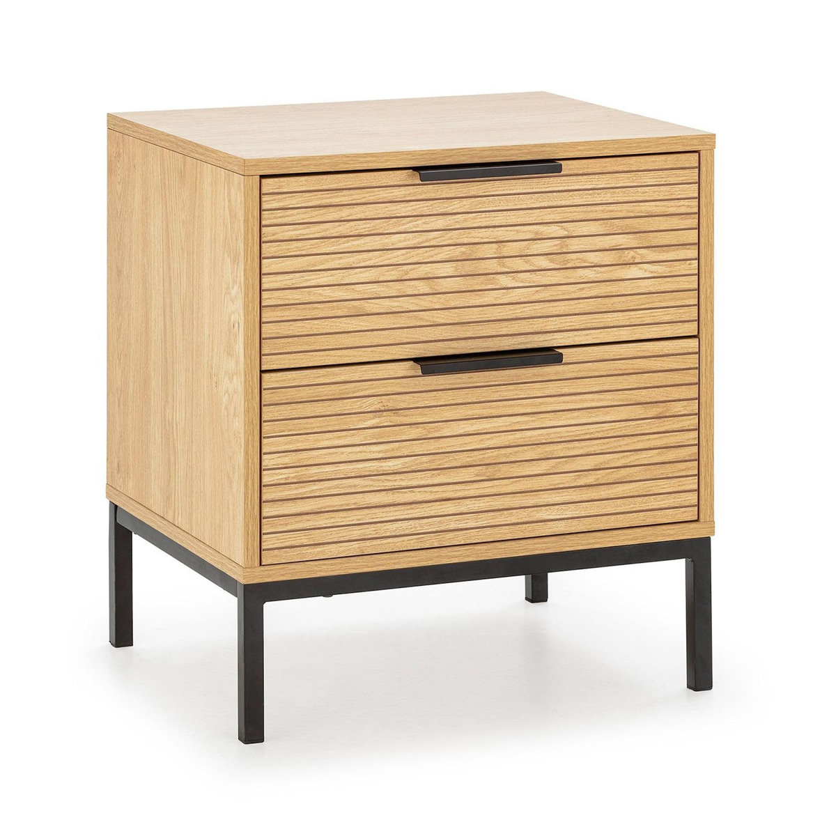 VS VENTA-STOCK Table de chevet 2 tiroirs Monica couleur Bois