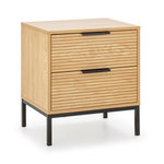 VS VENTA-STOCK Table de chevet 2 tiroirs Monica couleur Bois