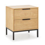 Voir la diapositive 1 : VS VENTA-STOCK Table de chevet 2 tiroirs Monica couleur Bois