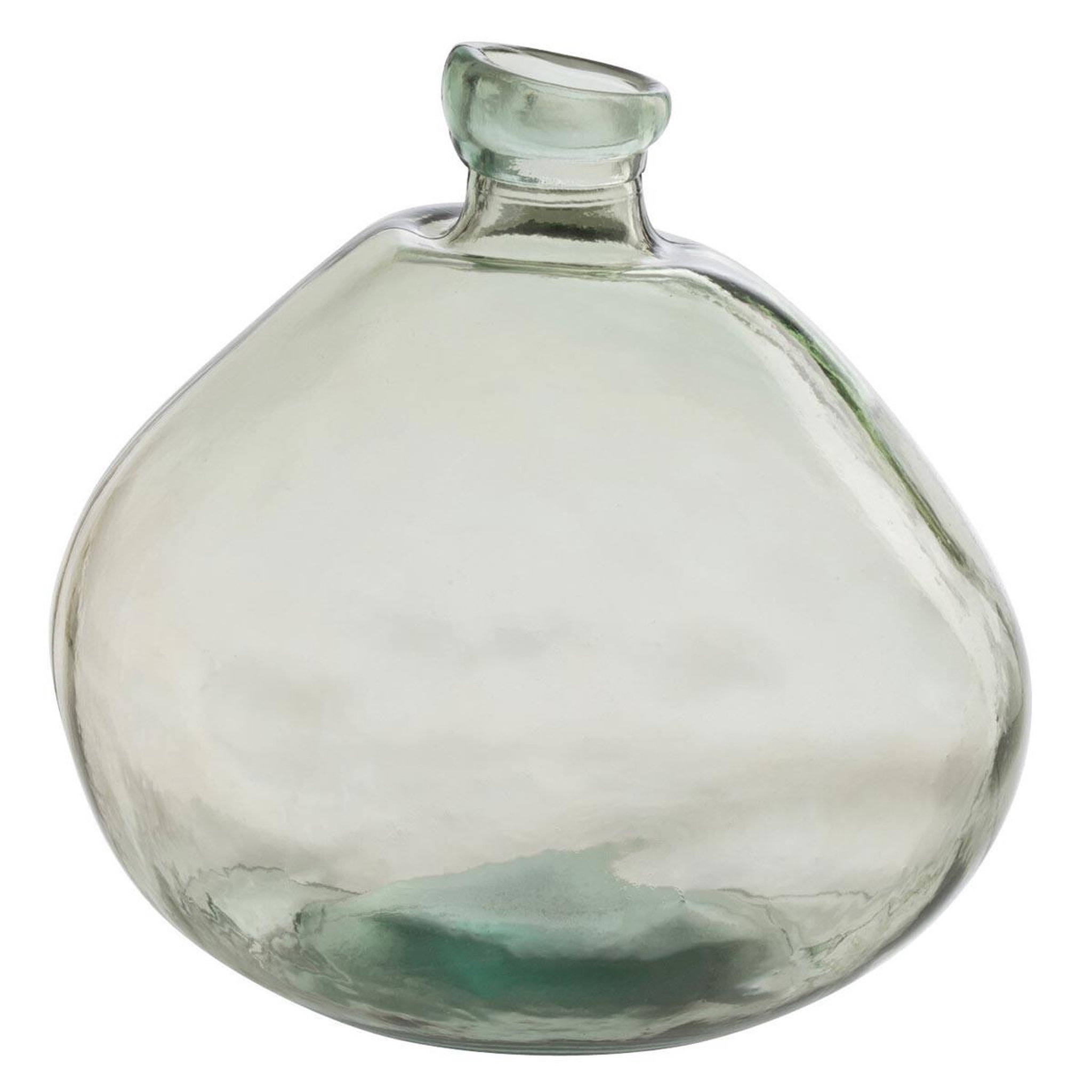 J-LINE Vase rond design en verre  laura  33cm vert