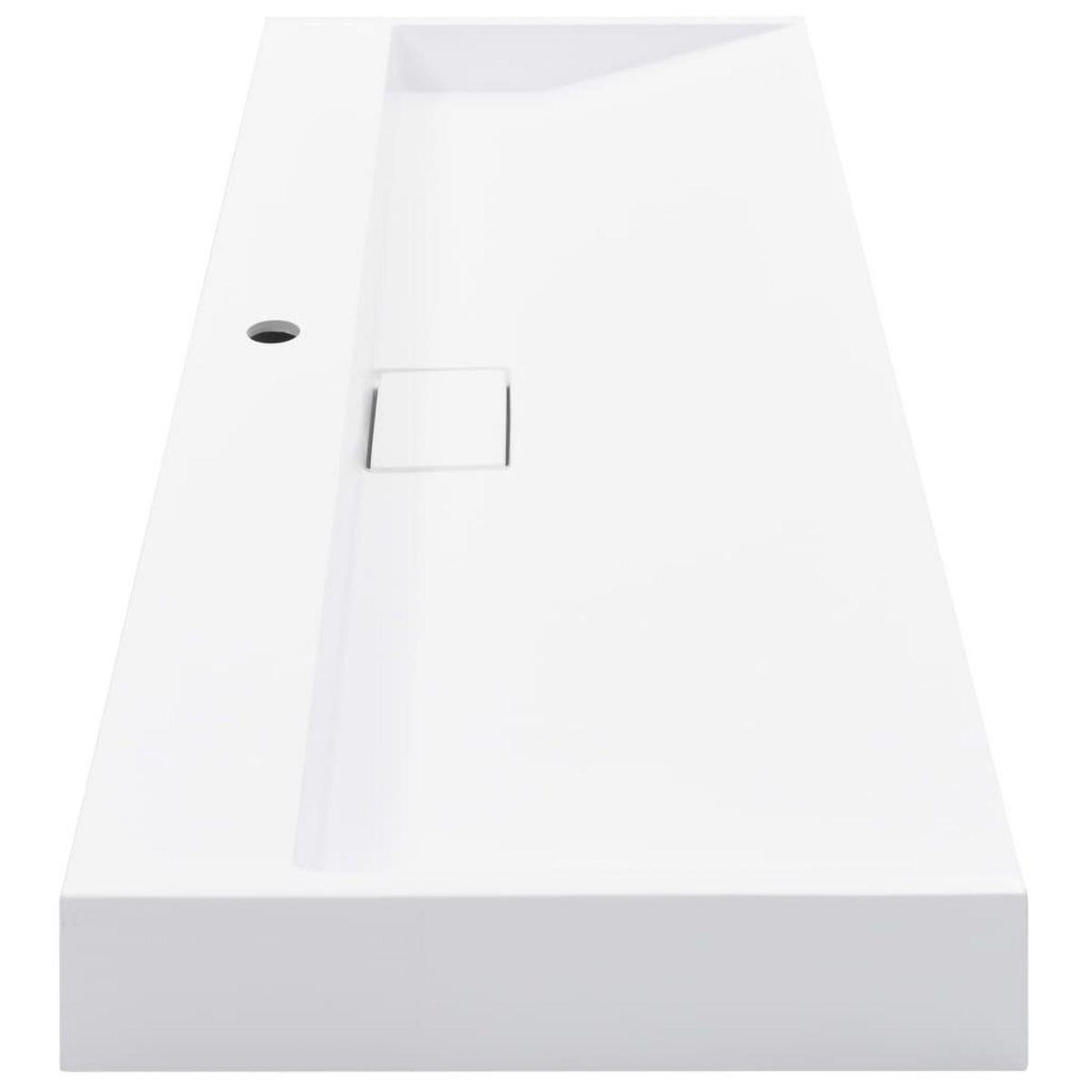 VIDAXL Lavabo 120x46x11 cm Fonte minerale/marbre Blanc