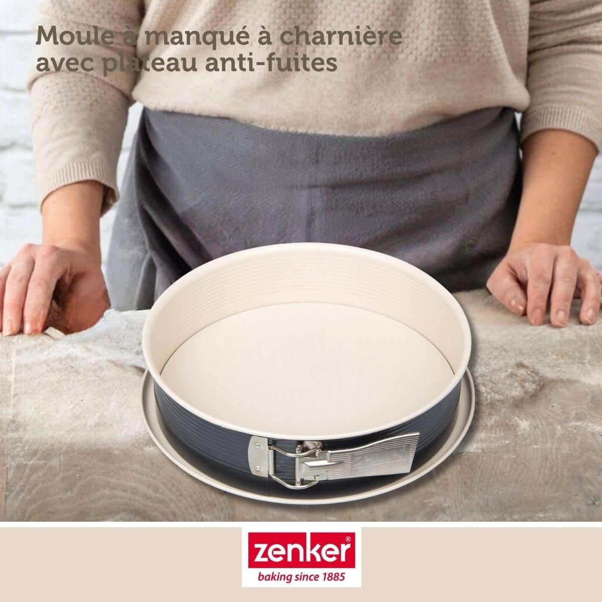 ZENKER Set pâtisserie avec moule à manqué 27 cm, 2 bols à mixer et 1 spatule Zenker