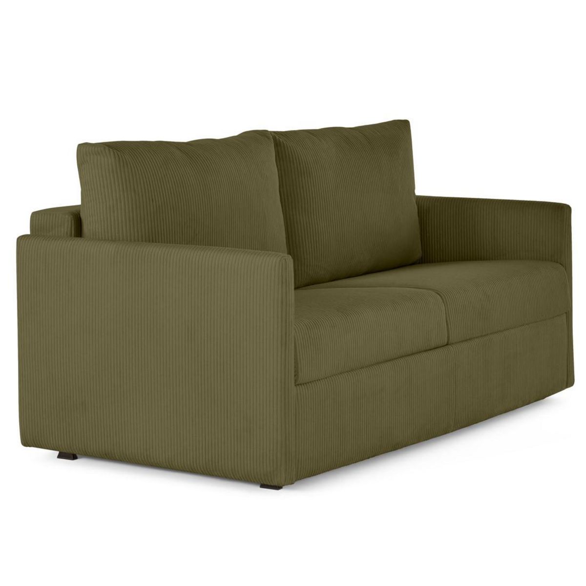 BEST MOBILIER Ottawa - canapé 3 places convertible express couchage quotidien 140 cm matelas 12 cm en velours côtelé