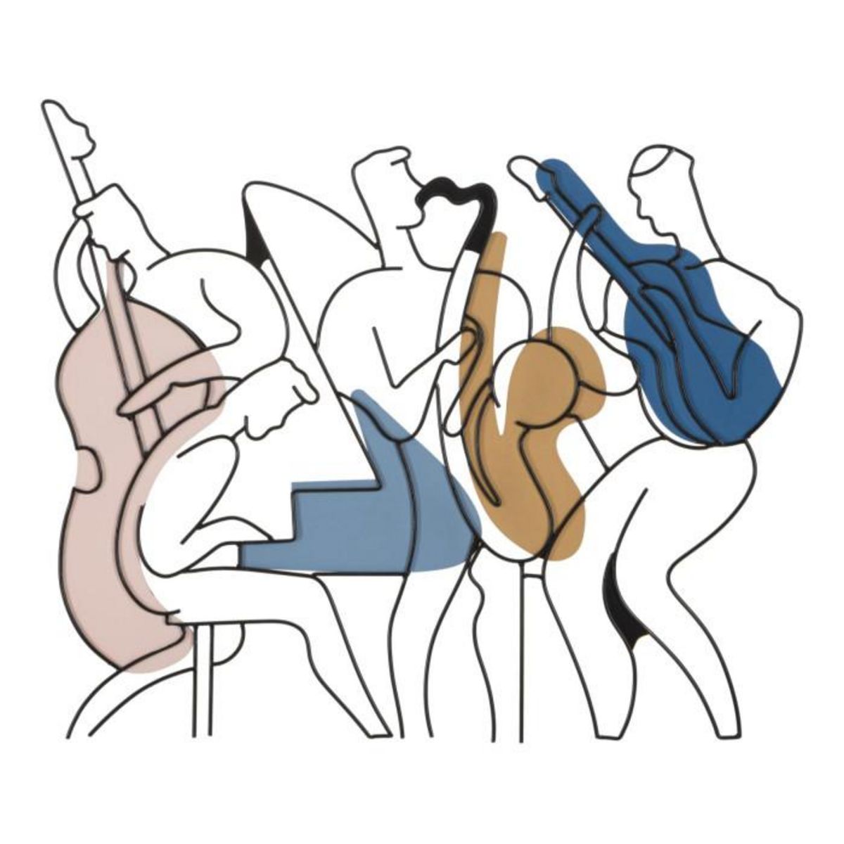 Paris Prix Décoration Murale en Métal  Jazz  70cm Multicolore