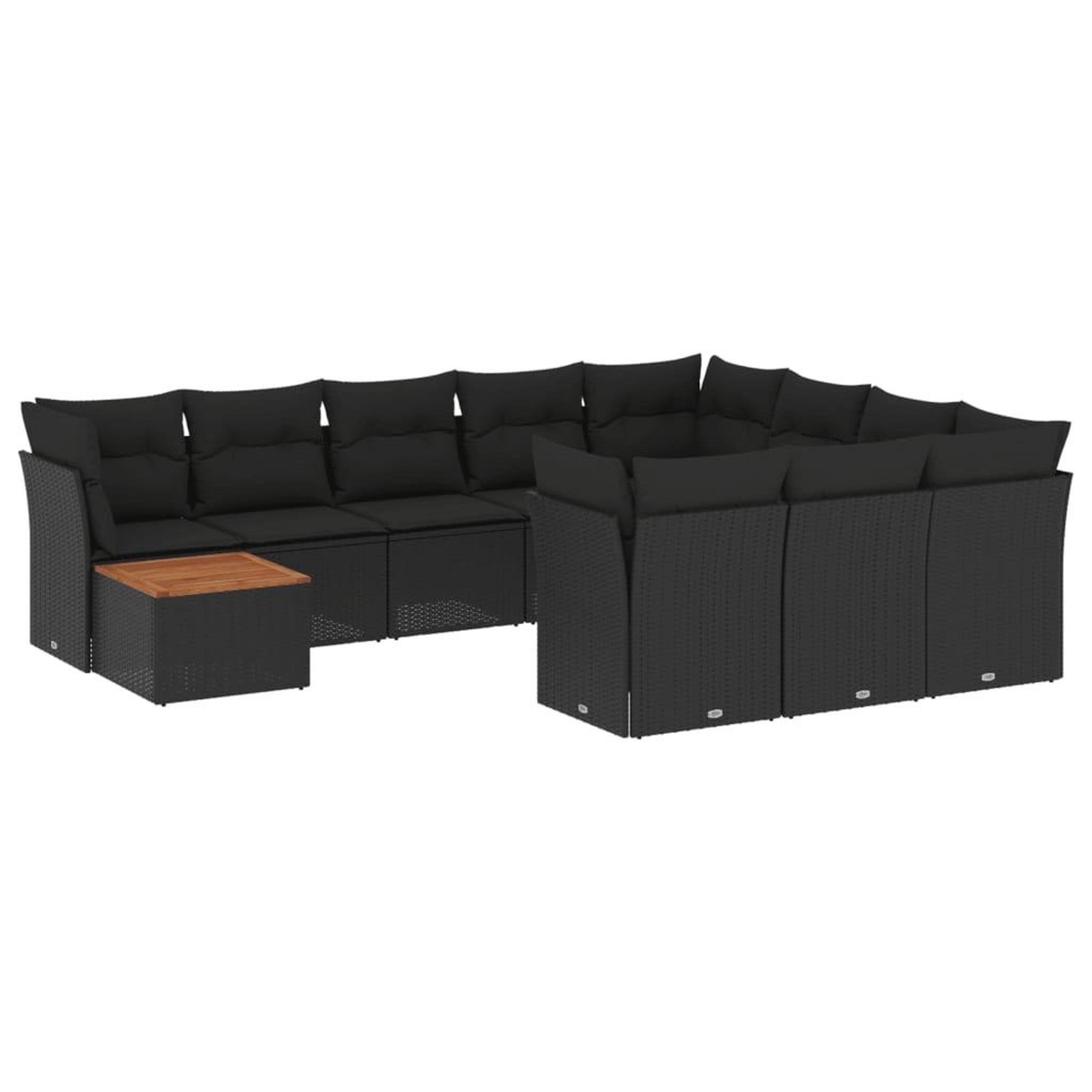 Voir la diapositive 2 : VIDAXL Salon de jardin 11 pcs avec coussins noir resine tressee