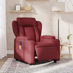 VIDAXL Fauteuil de massage inclinable electrique Rouge bordeaux Tissu