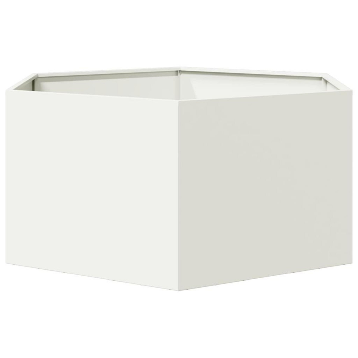 VIDAXL Jardiniere blanc hexagone 104x90x45 cm acier