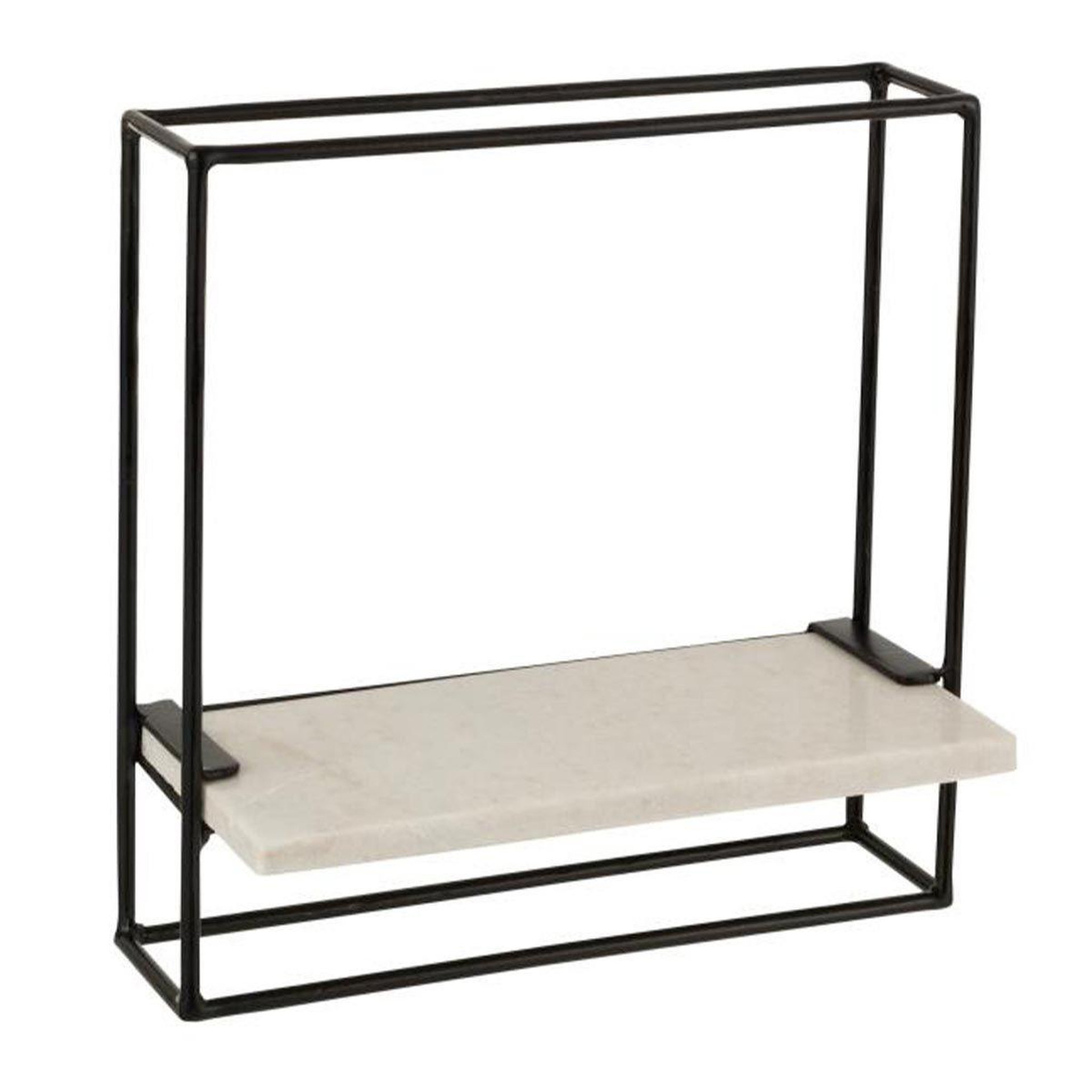 Voir la diapositive 1 : J-LINE Étagère murale  1 plateau  35cm noir & blanc