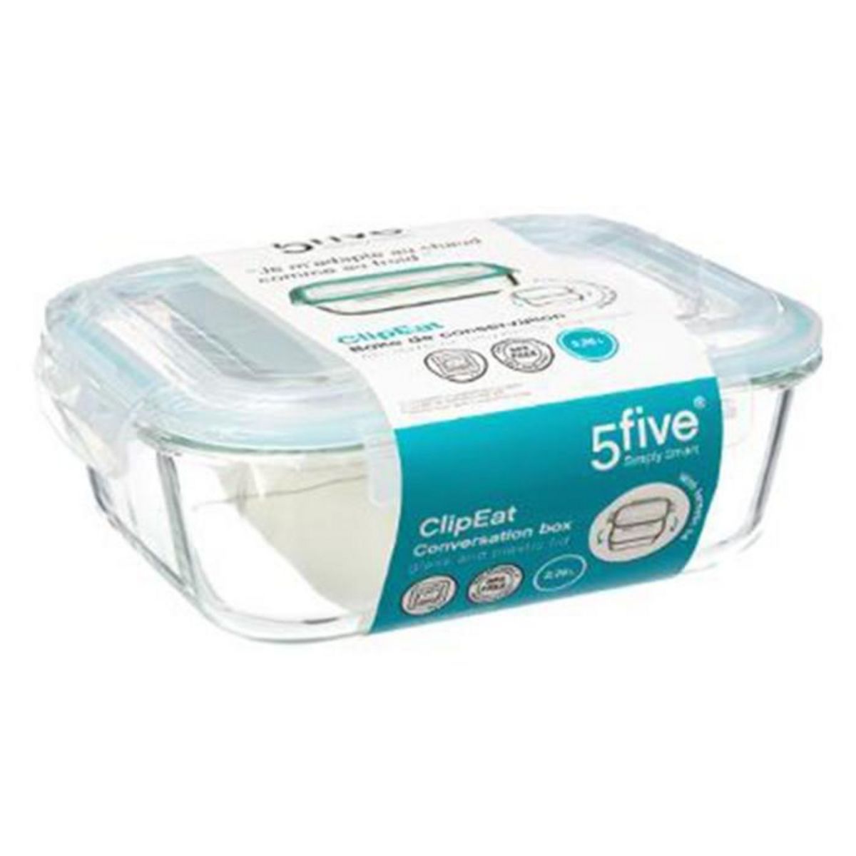 FIVE Boîte de Conservation  Clipeat  2,26L Transparent