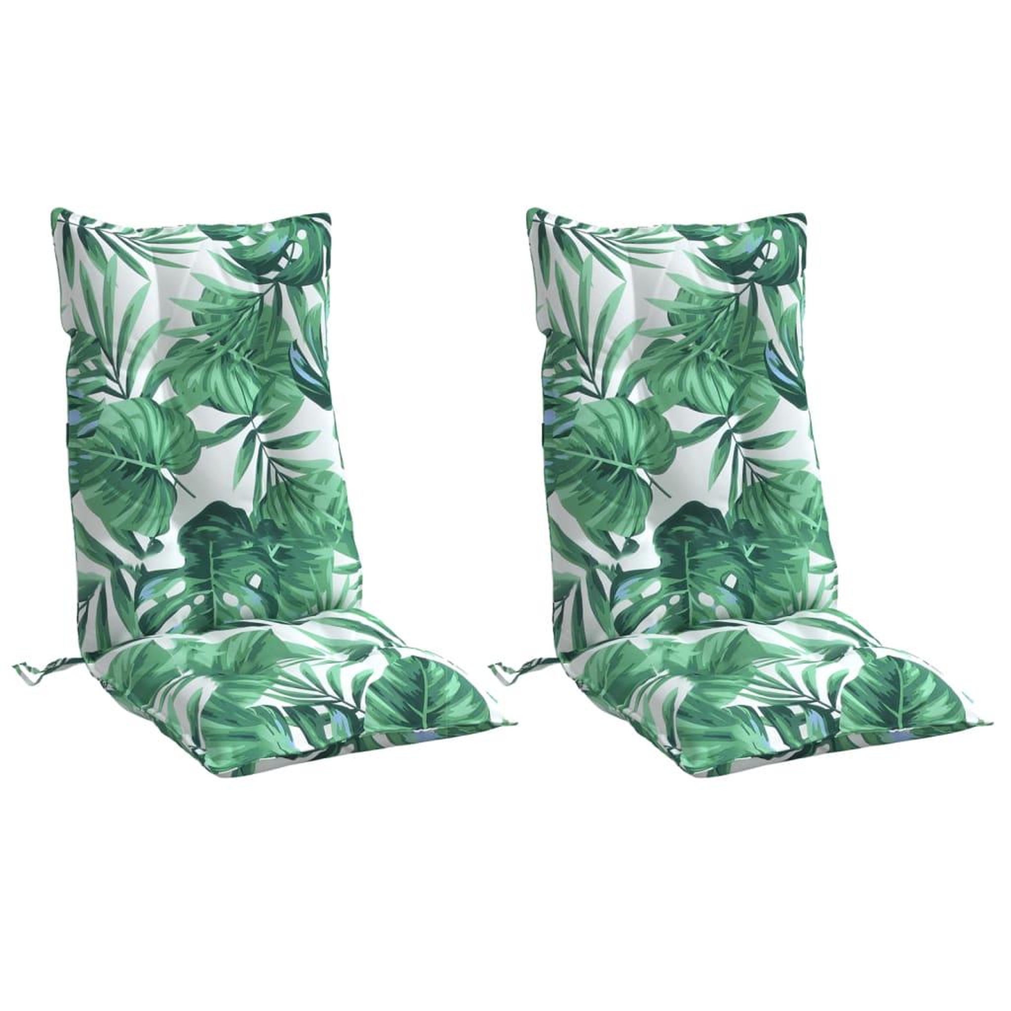 Voir la diapositive 3 : VIDAXL Coussins de chaise a dossier haut lot de 2 modele de feuille