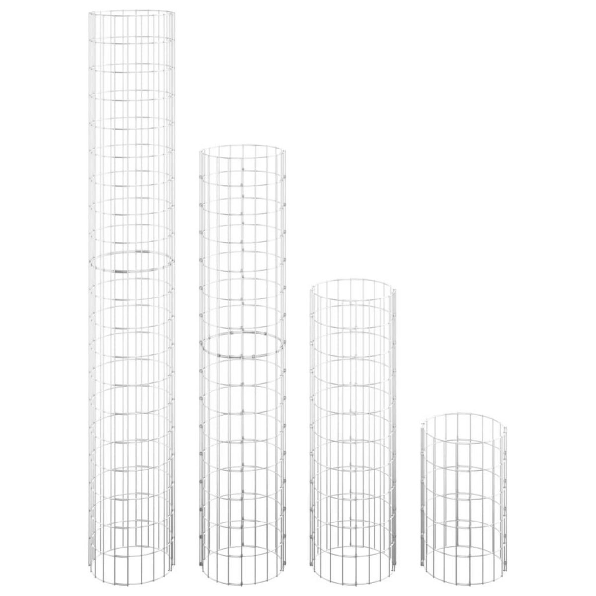 VIDAXL Lits sureleves a gabion circulaires 4 pcs Ø30x50/100/150/200 cm