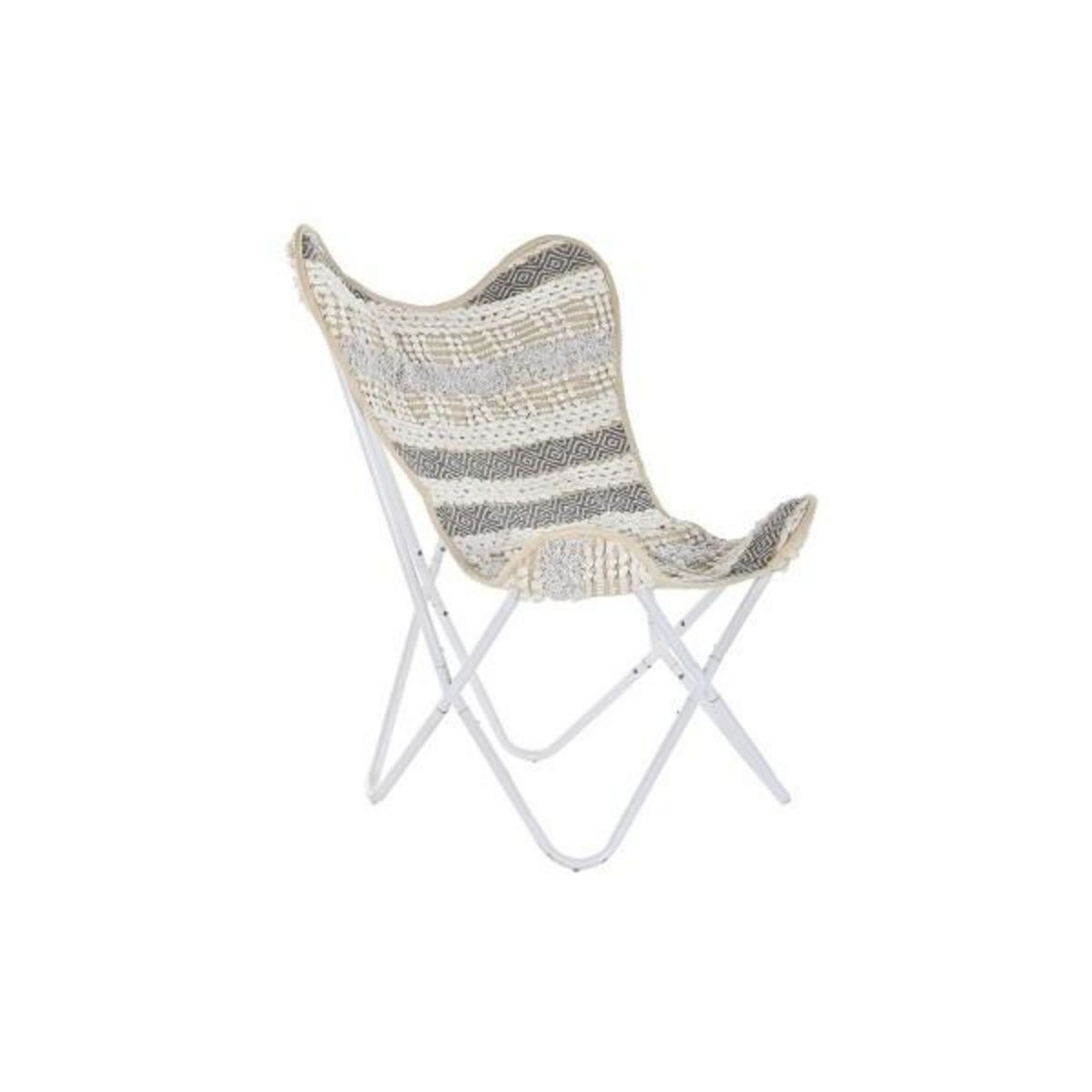 MARKET24 Chaise de jardin DKD Home Decor Blanc Gris 74 x 65 x 90 cm