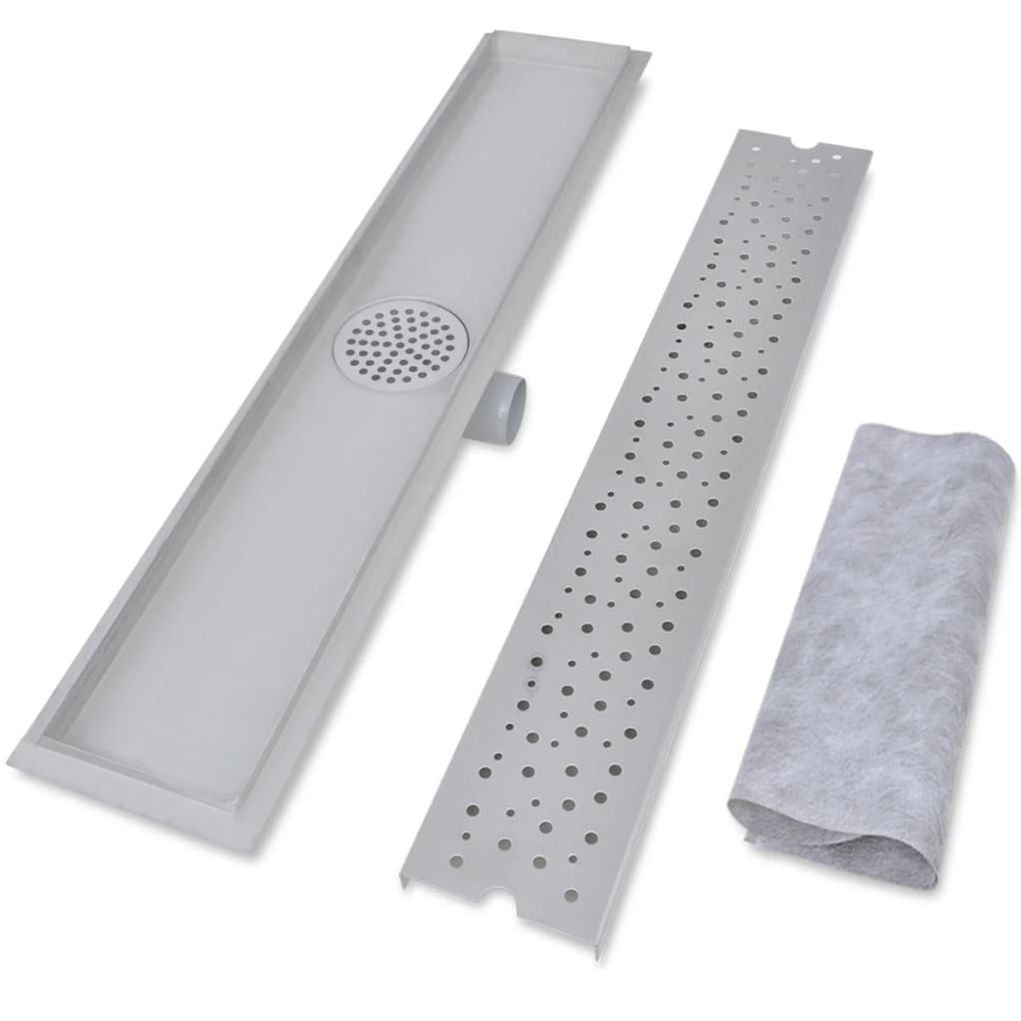 Voir la diapositive 4 : VIDAXL Drain de douche lineaire 2 pcs 730 x 140 mm Acier inoxydable