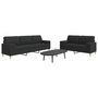 Voir la diapositive 1 : VIDAXL Ensemble de canapes 2 pcs avec coussins decoratifs noir tissu