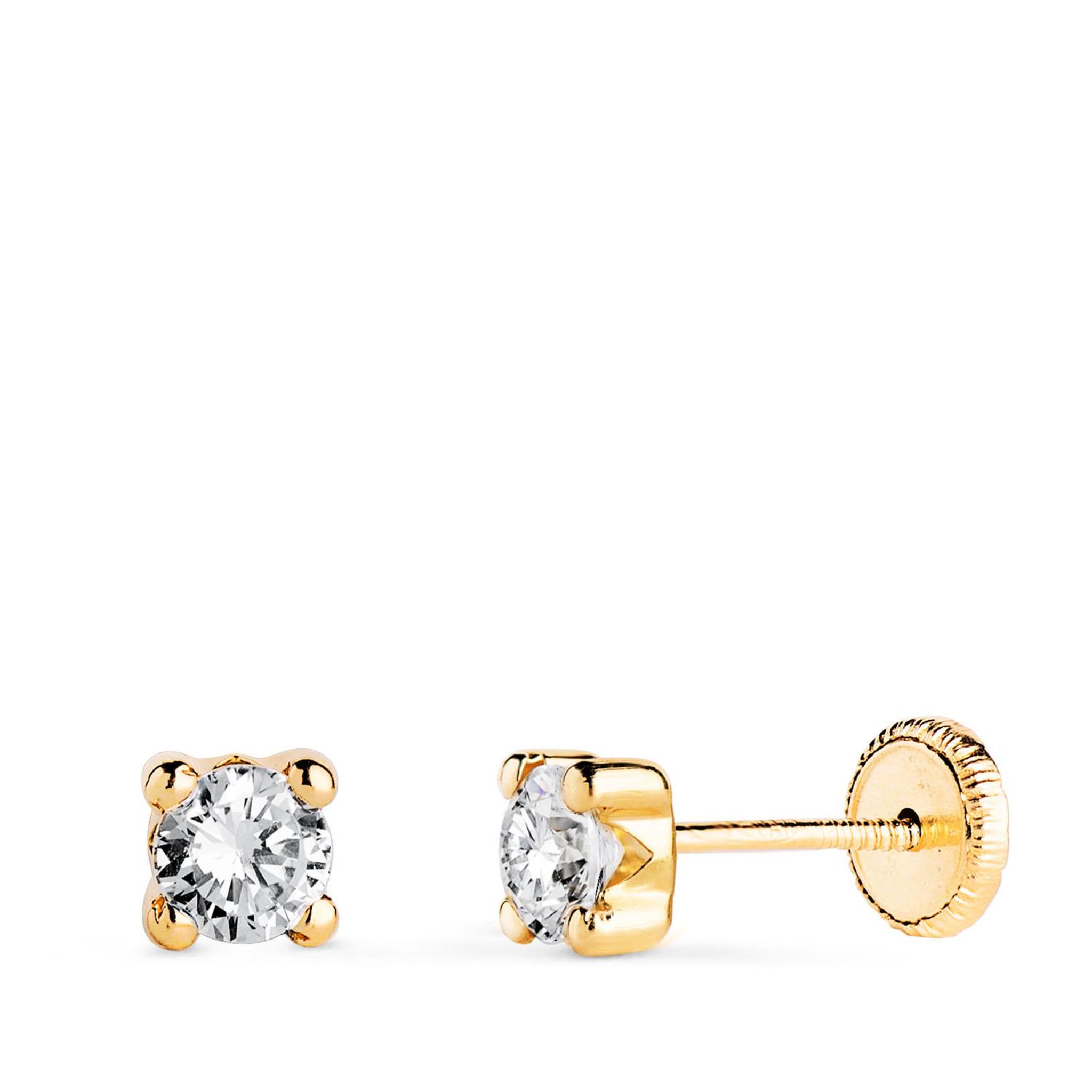 L'ATELIER D'AZUR Boucles d'Oreilles Or 18 Carats 750/000 Jaune Zirconium