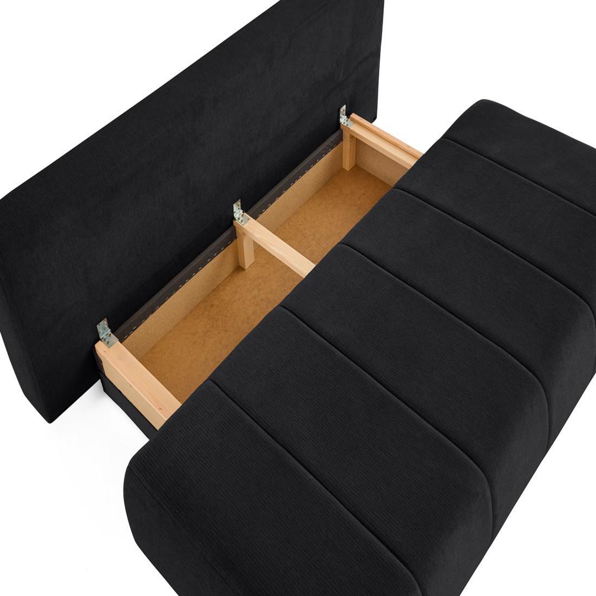 Voir la diapositive 3 : BEST MOBILIER Harper - canapé 3 places convertible avec coffre en tissu texturé