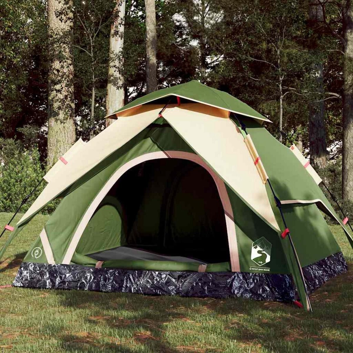 VIDAXL Tente de camping a dome 4 personnes vert liberation rapide