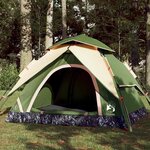 VIDAXL Tente de camping a dome 4 personnes vert liberation rapide