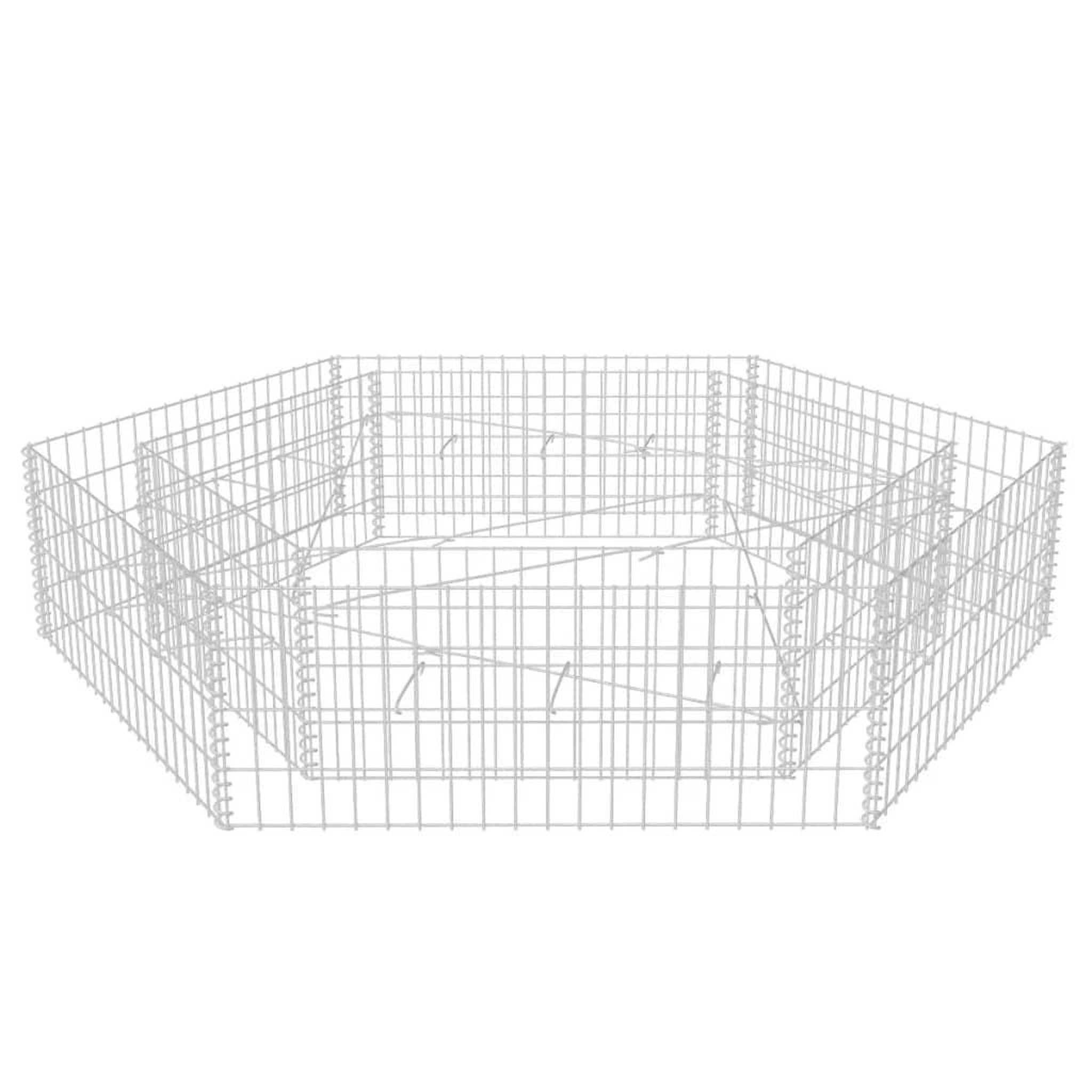 Voir la diapositive 2 : VIDAXL Lit sureleve a gabion hexagonale 200x173x40 cm