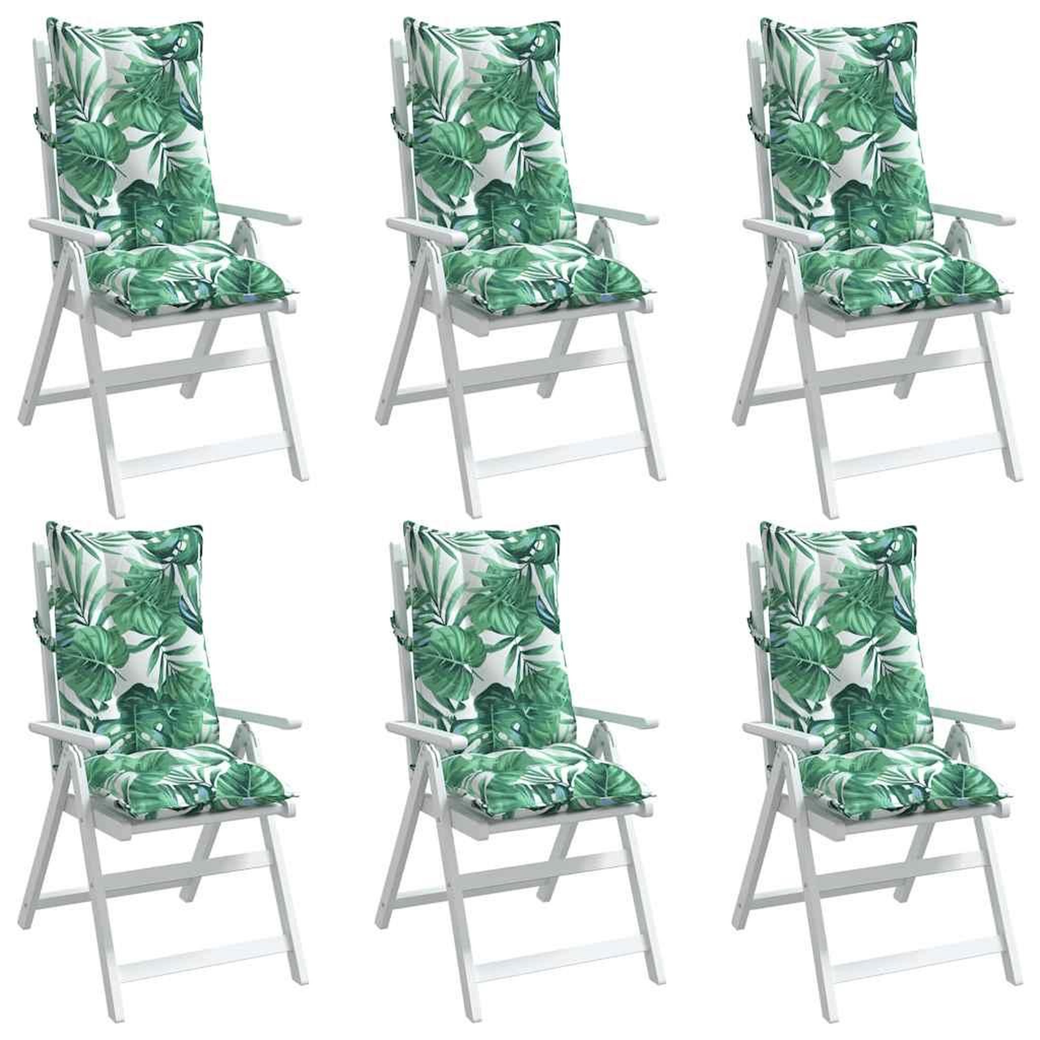 Voir la diapositive 4 : VIDAXL Coussins de chaise a dossier haut lot de 6 modele de feuille
