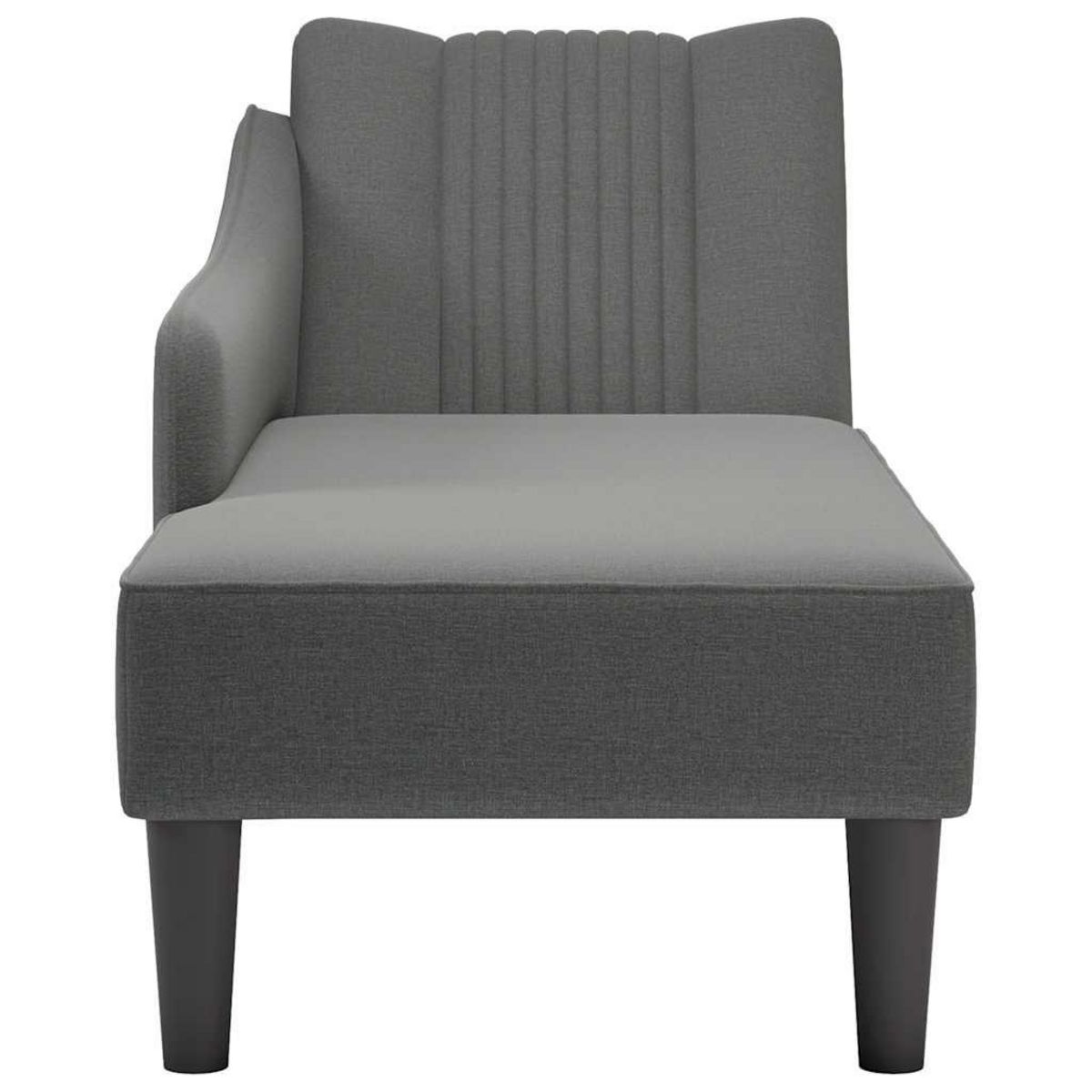 VIDAXL Fauteuil long avec accoudoir droit gris fonce tissu