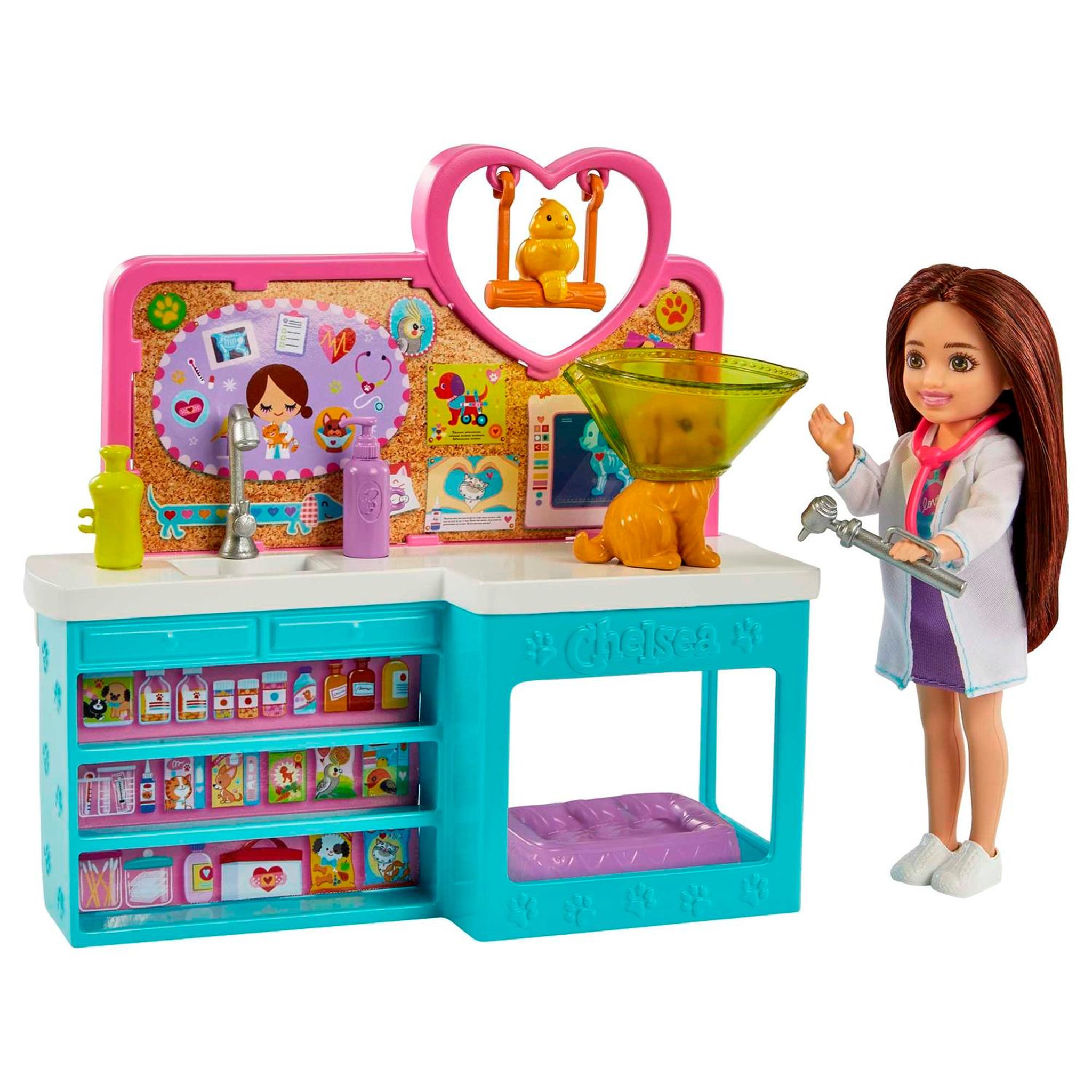 Voir la diapositive 4 : MATTEL Barbie Coffret Chelsea Vétérinaire