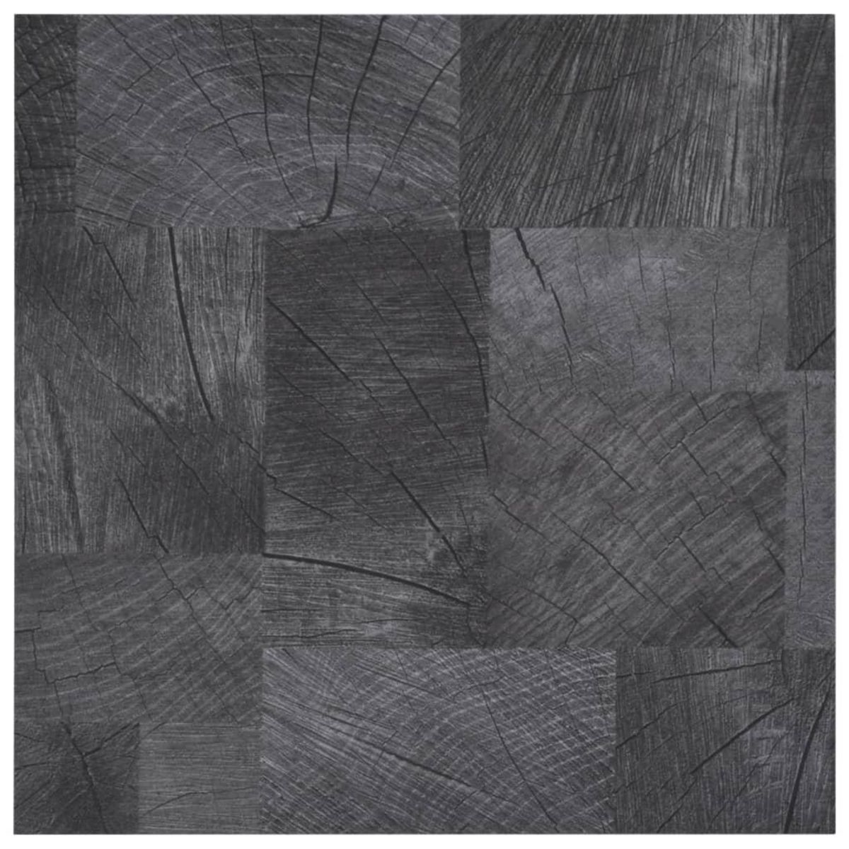 VIDAXL Dalle de plancher autoadhesif PVC 5,11 m^2 gris structure bois