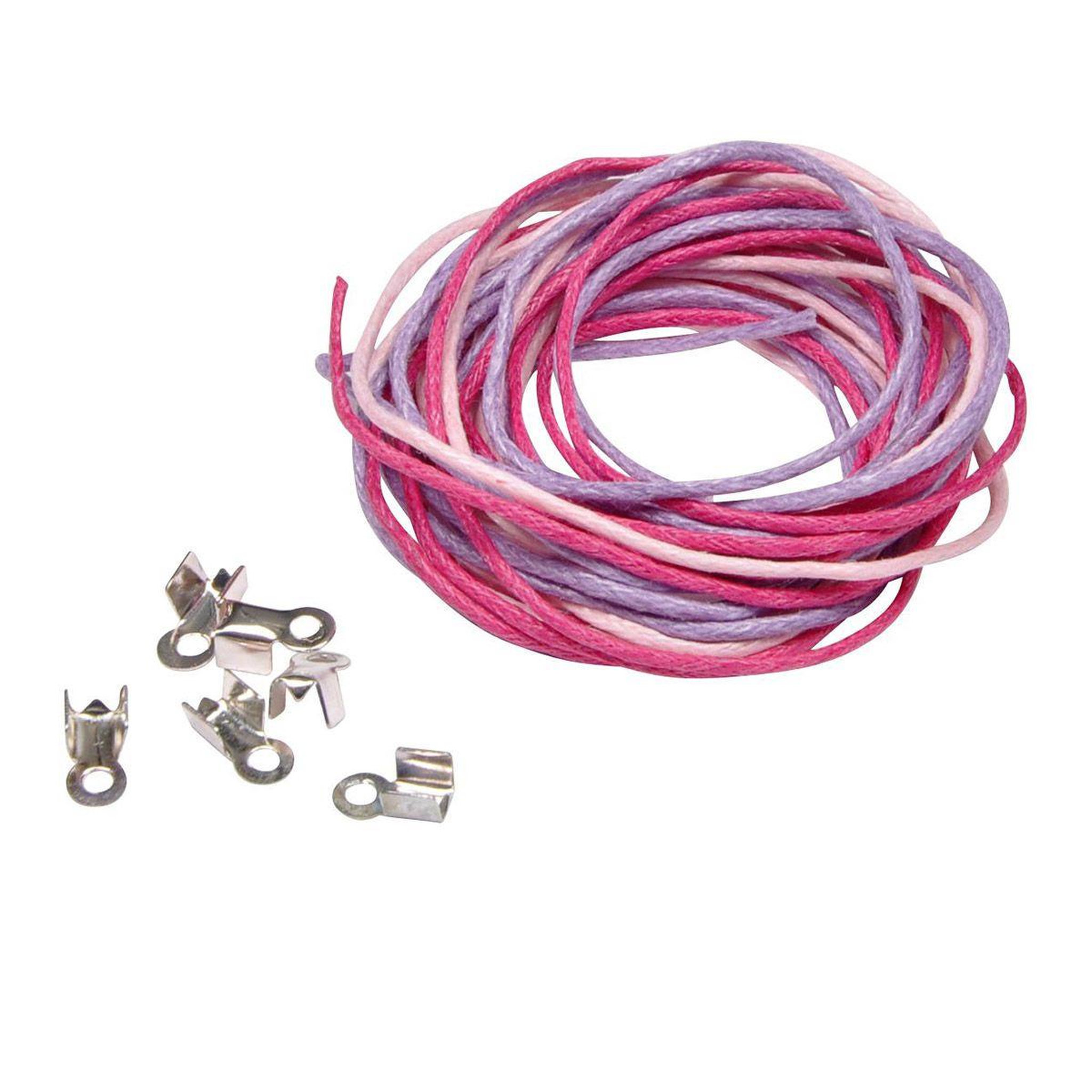 HOMEA Lot de Lacets avec Arrêtoirs en Coton  Créa  9cm Rose
