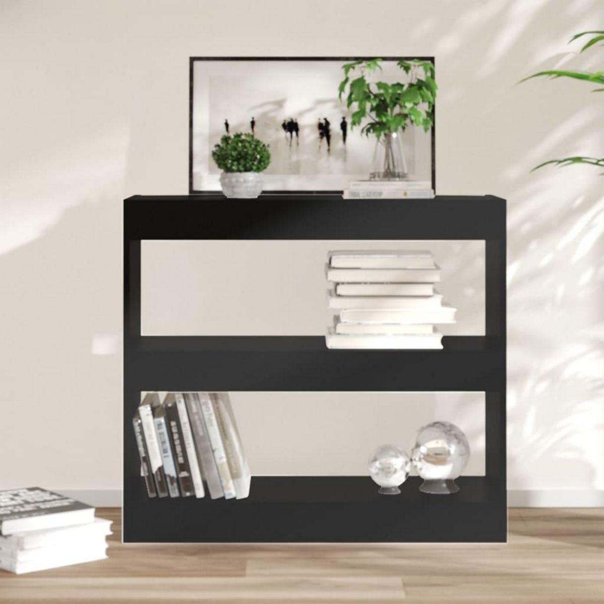 VIDAXL Bibliotheque/Separateur de piece Noir 80x30x72 cm