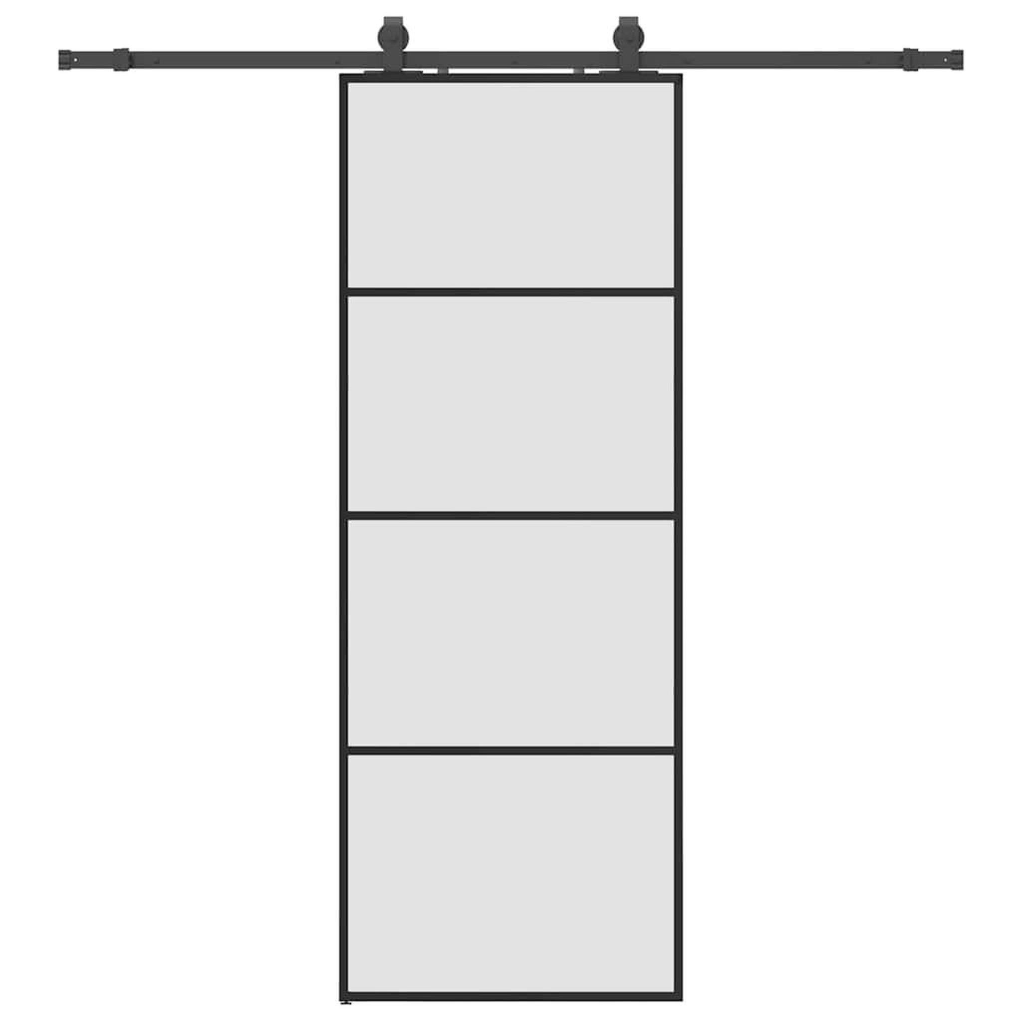 Voir la diapositive 2 : VIDAXL Porte coulissante kit de quincaillerie noir 76x205 cm verre ESG