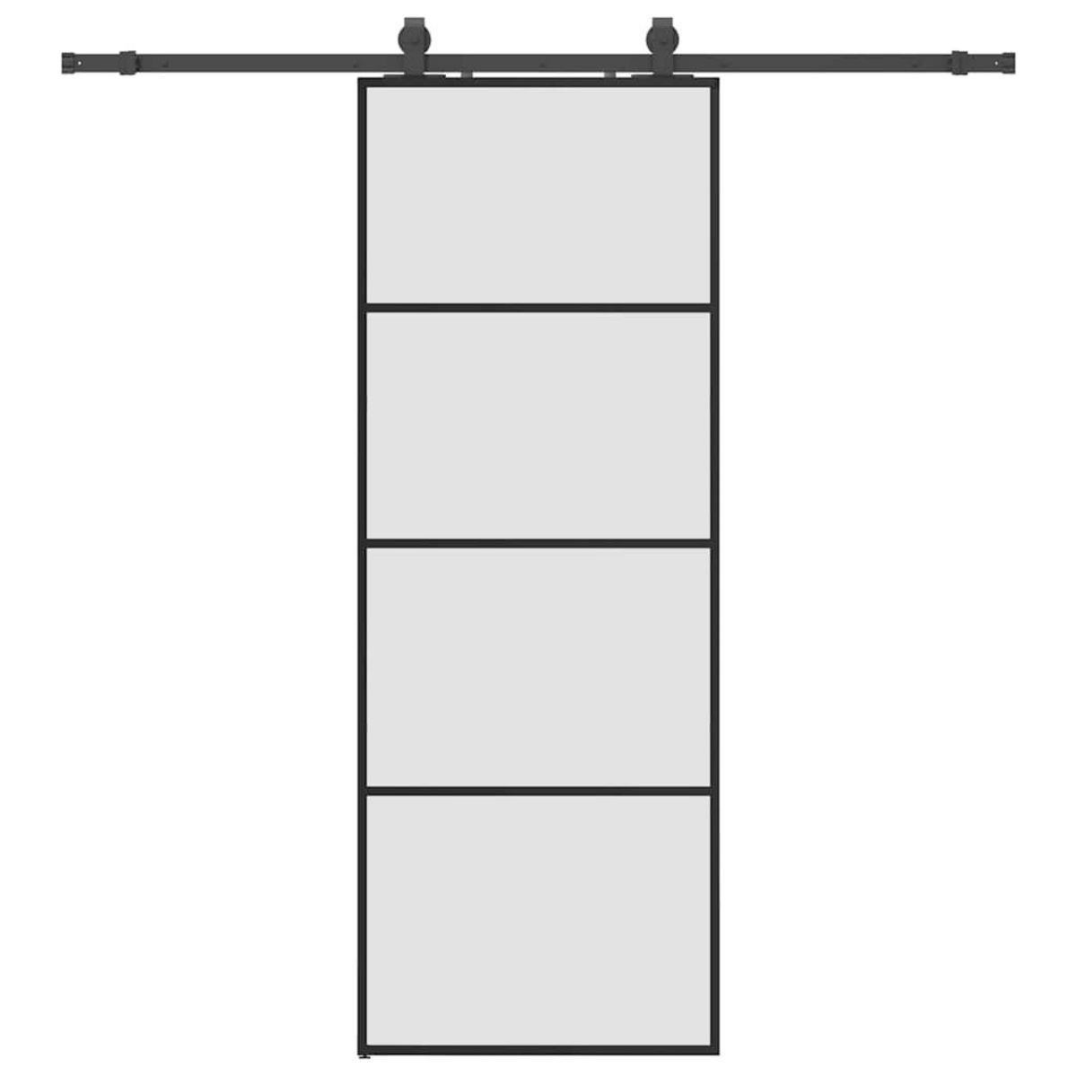 VIDAXL Porte coulissante kit de quincaillerie noir 76x205 cm verre ESG
