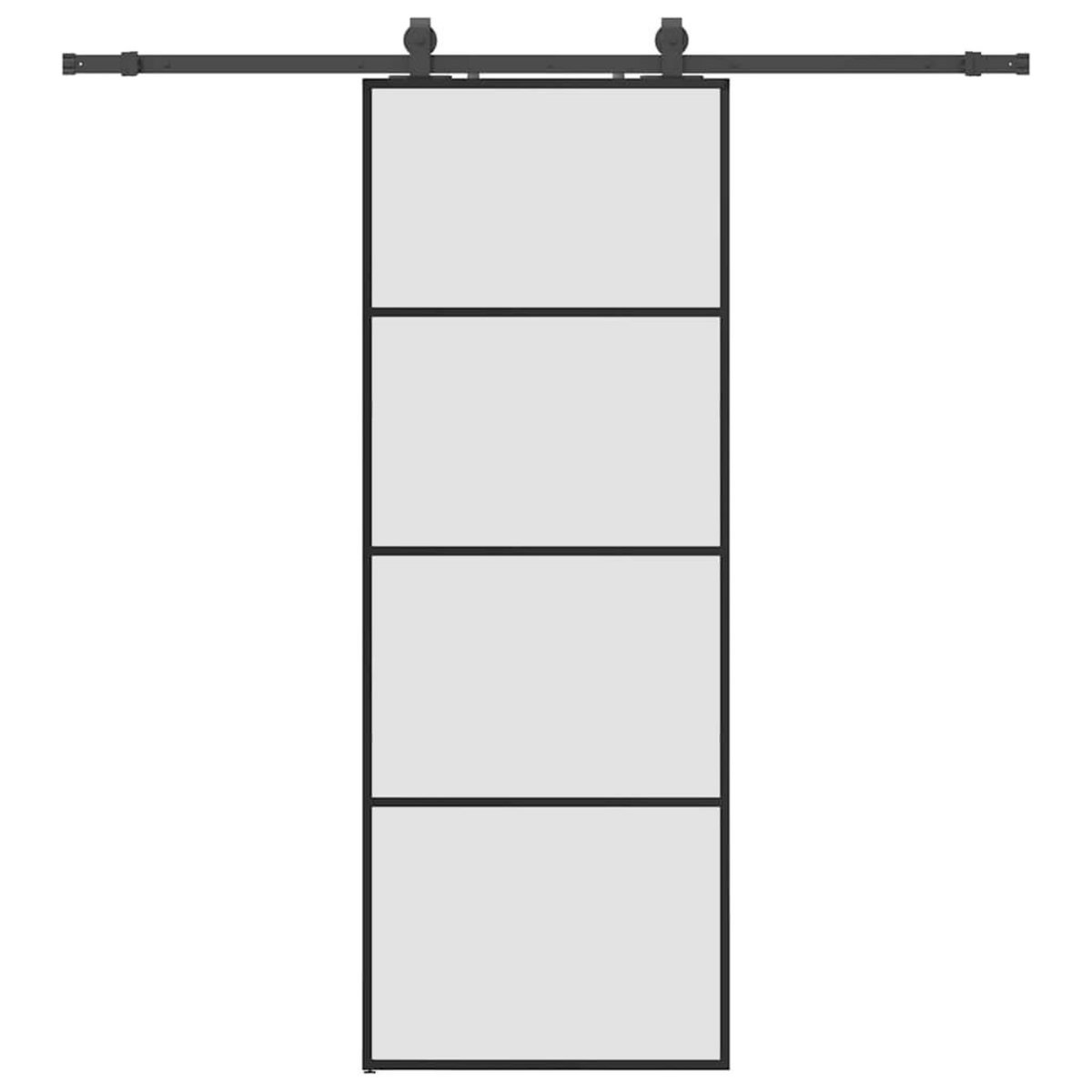 VIDAXL Porte coulissante kit de quincaillerie noir 76x205 cm verre ESG
