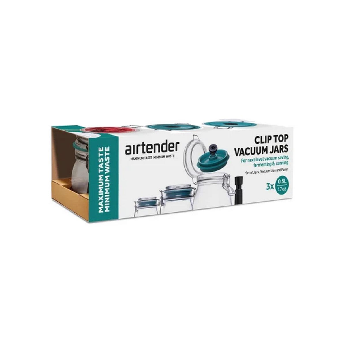AIRTENDER Bocaux sous vide 3 pièces 0.5l vert - AT8403
